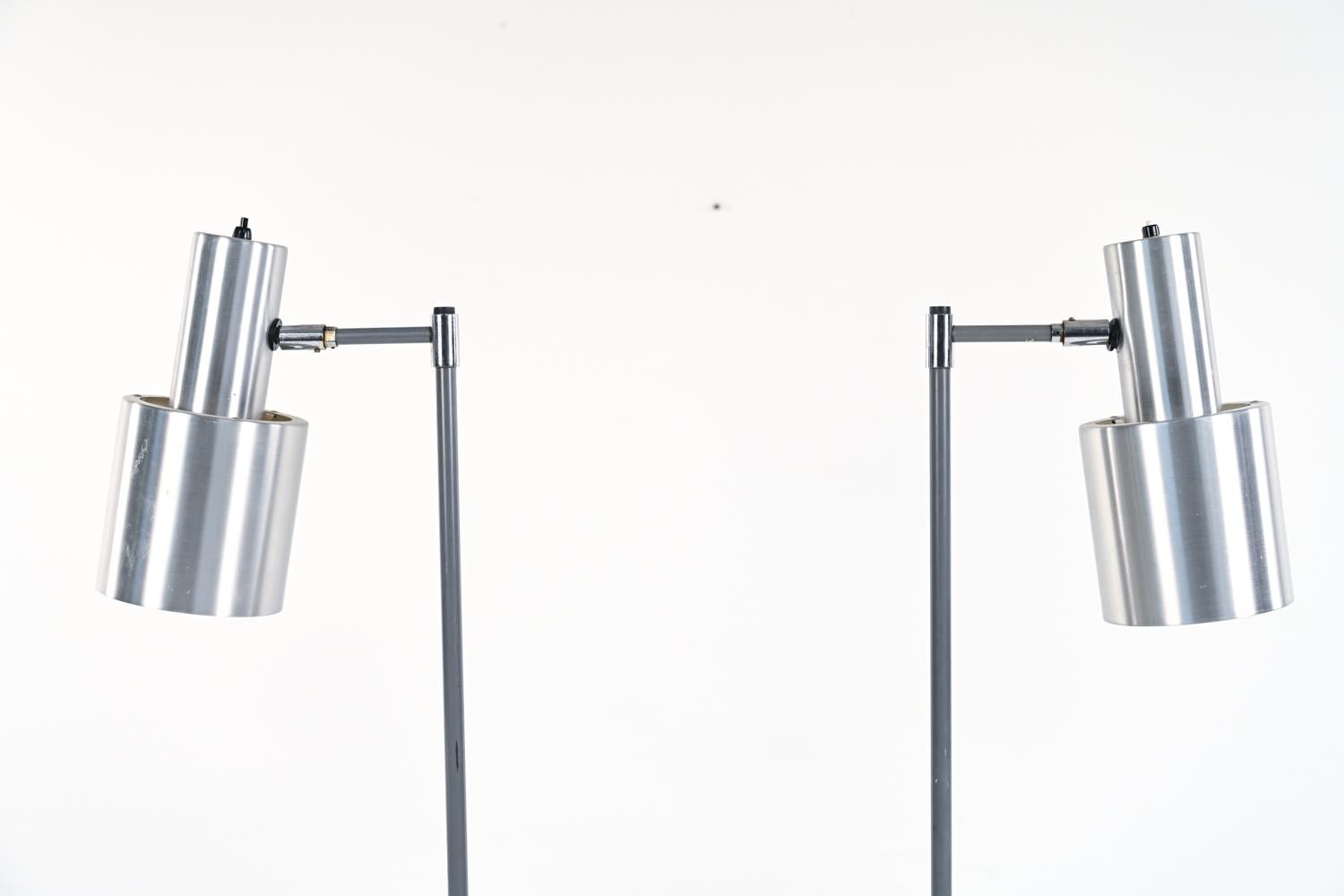 Danish Pair of Studio Floor Lamps by Jo Hammerborg for Fog & Mørup, Denmark, 1960s