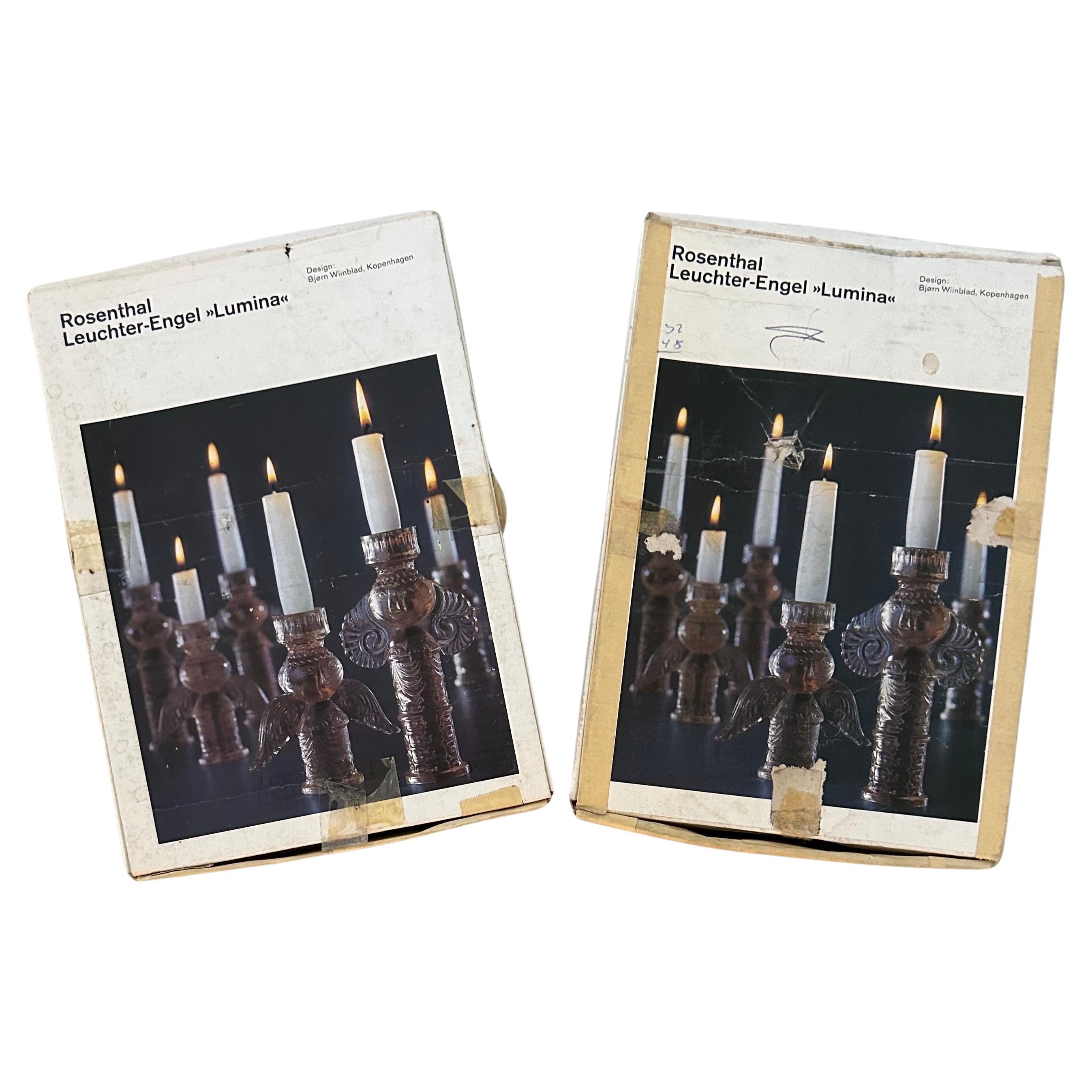 Tedesco Coppia di candelabri Angelo di Studio A di Bjorn Wiinblad per Rosenthal in vendita