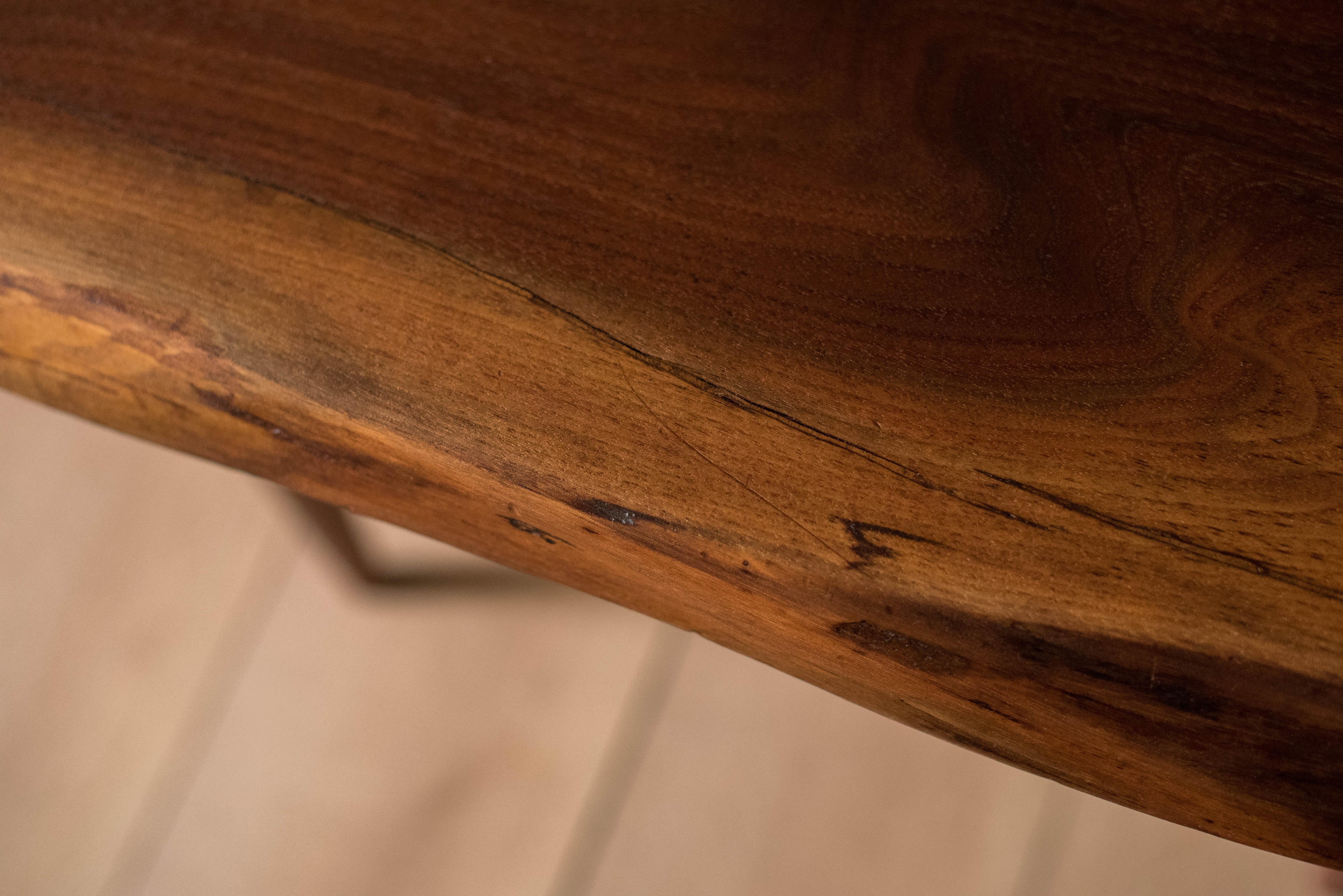 Pair of Studio Live Edge Solid Walnut End Tables by George Nakashima For Sale 3