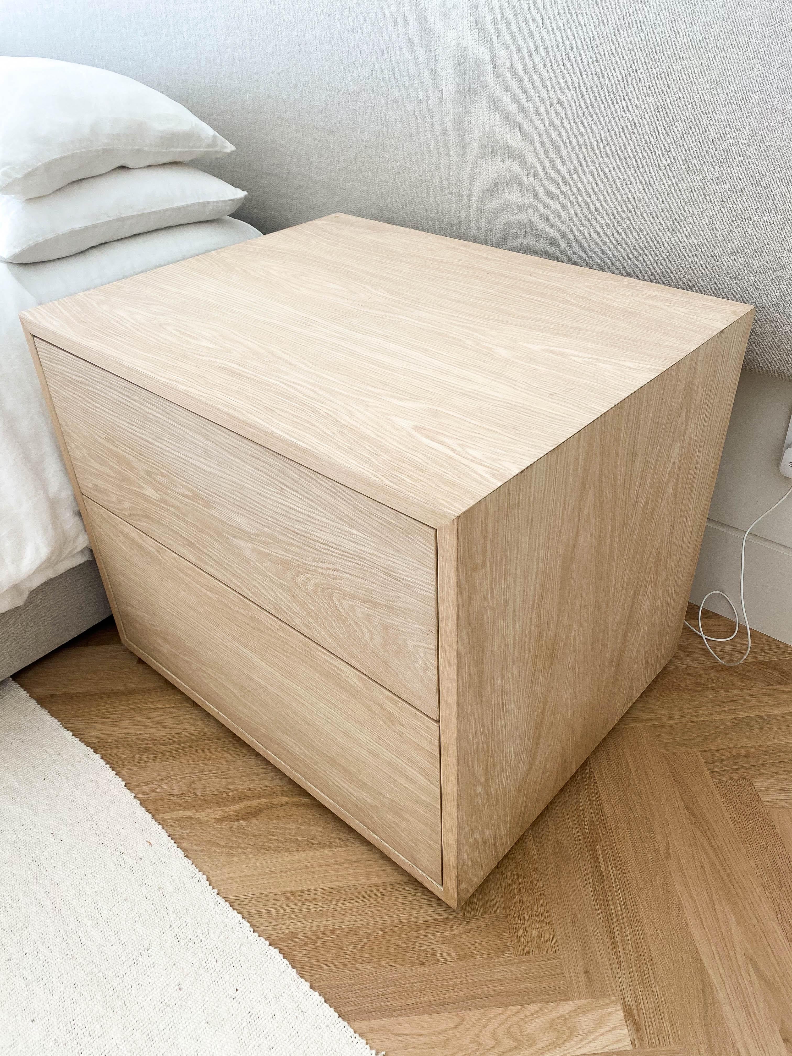 bleached oak nightstand