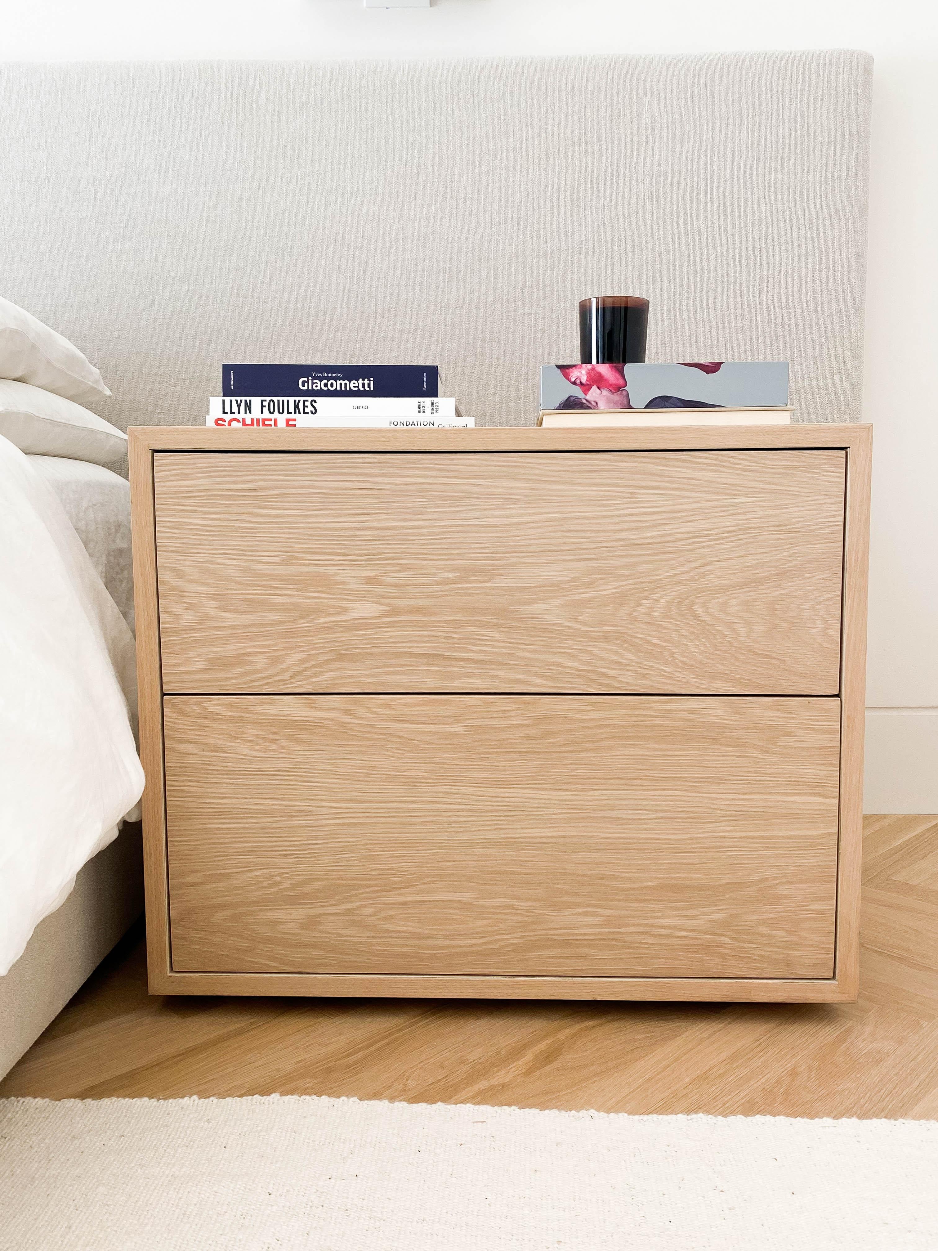 Modern Pair of Studio Osklo Nightstands in Raw Bleached Oak