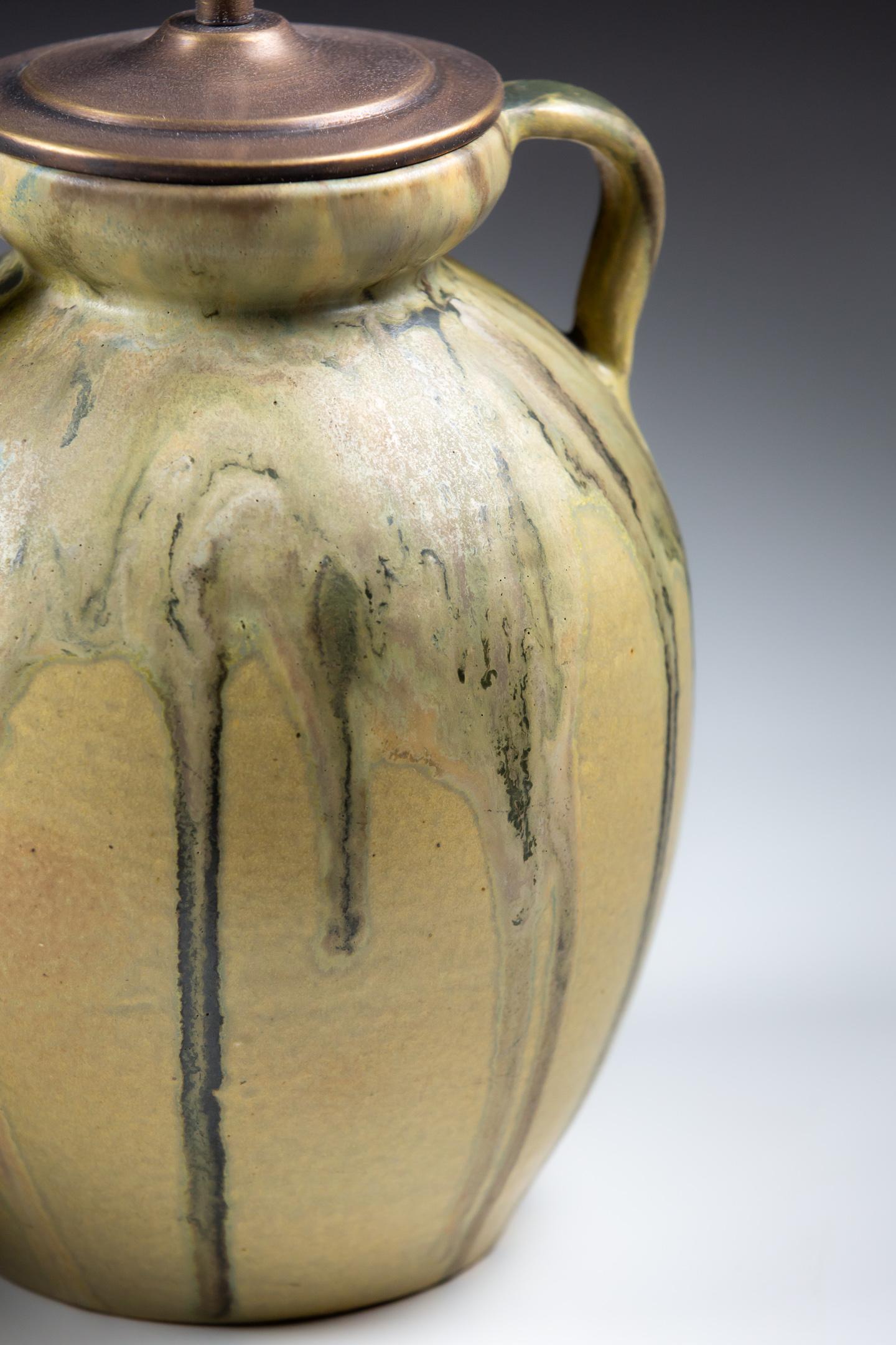 Grès Paire de vases de Studio Pottery de Leon Pointu comme lampes en vente