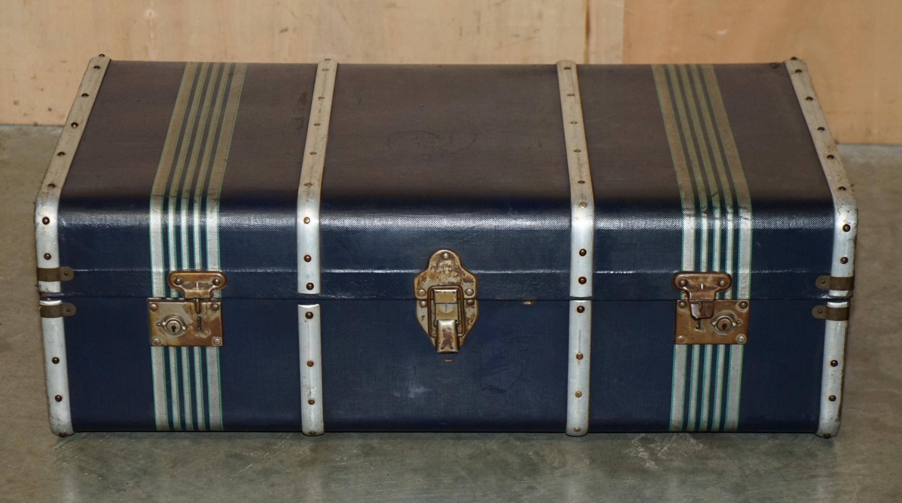 COPPIA DI STUPENDI CARRELLI DA VIAGGIO ANTICO CIRCA 1920 ART DECO in vendita 7