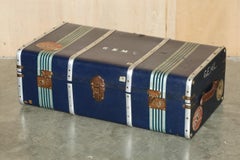 PAIR OF STUNNING ANTIQUE CIRCA 1920's ART DECO STEAMER LUGGAGE TRUNKS