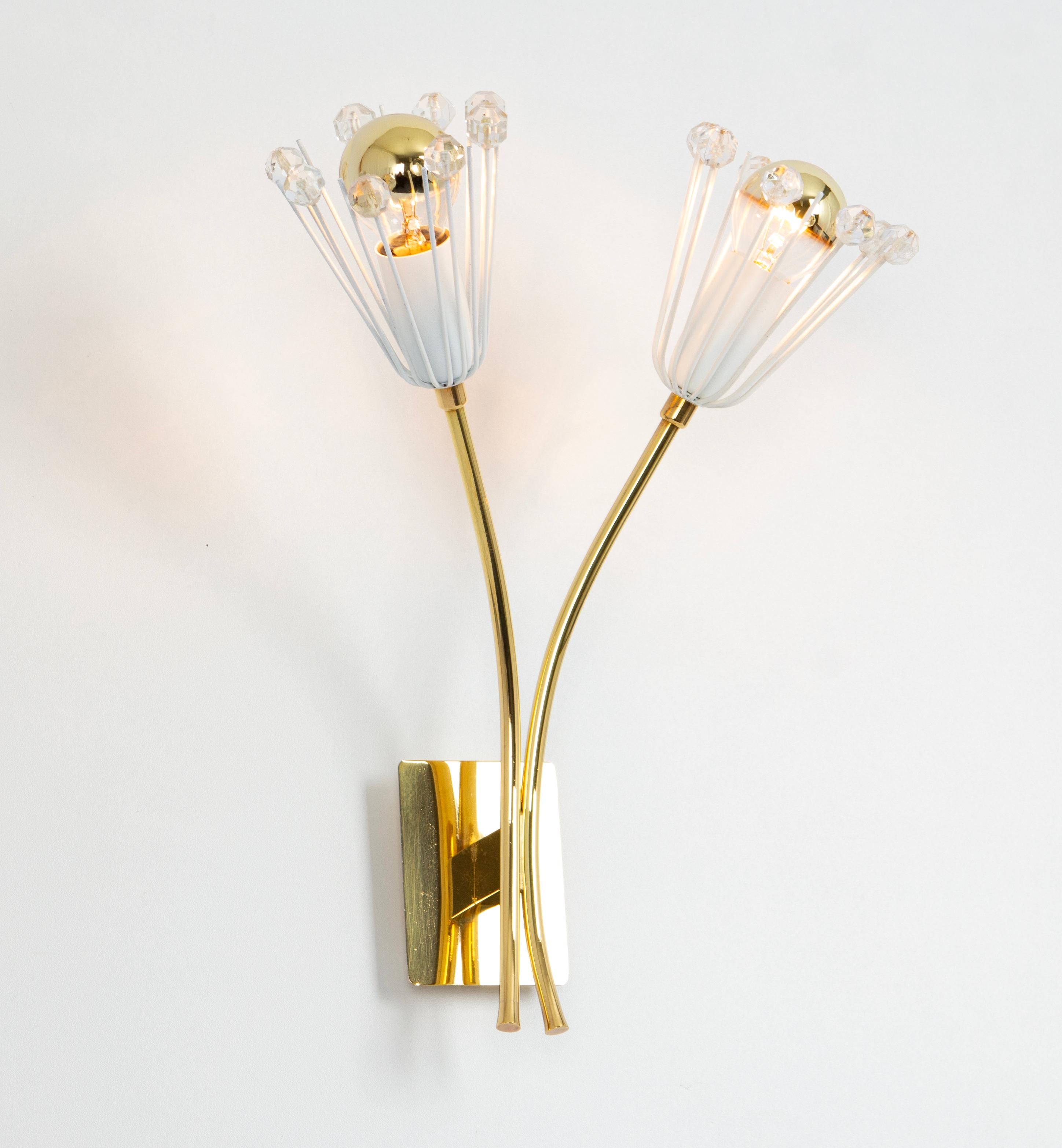Pair of Stunning Brass and Glass Wall Sconces designed by Emil Stejnar, 1960s In Good Condition For Sale In Aachen, NRW