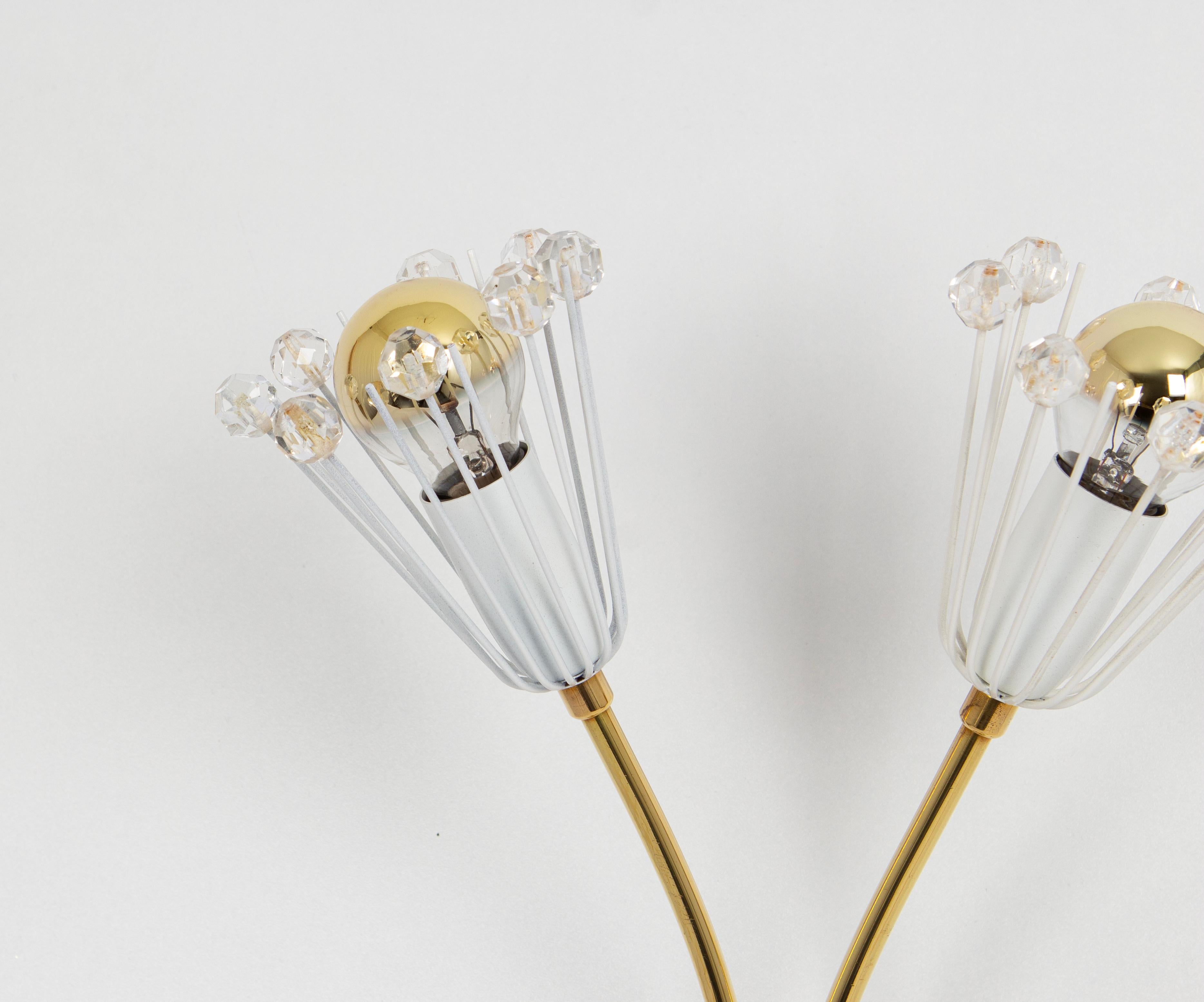 Pair of Stunning Brass and Glass Wall Sconces designed by Emil Stejnar, 1960s For Sale 1