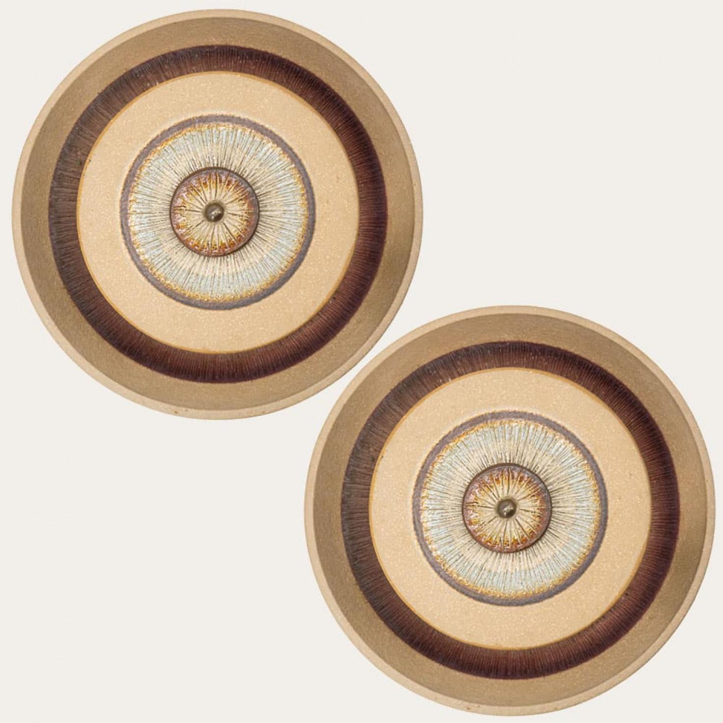 Glazed Pair of Stunning Ceramic Wall Light, Denmark, 1970 (Copy) For Sale