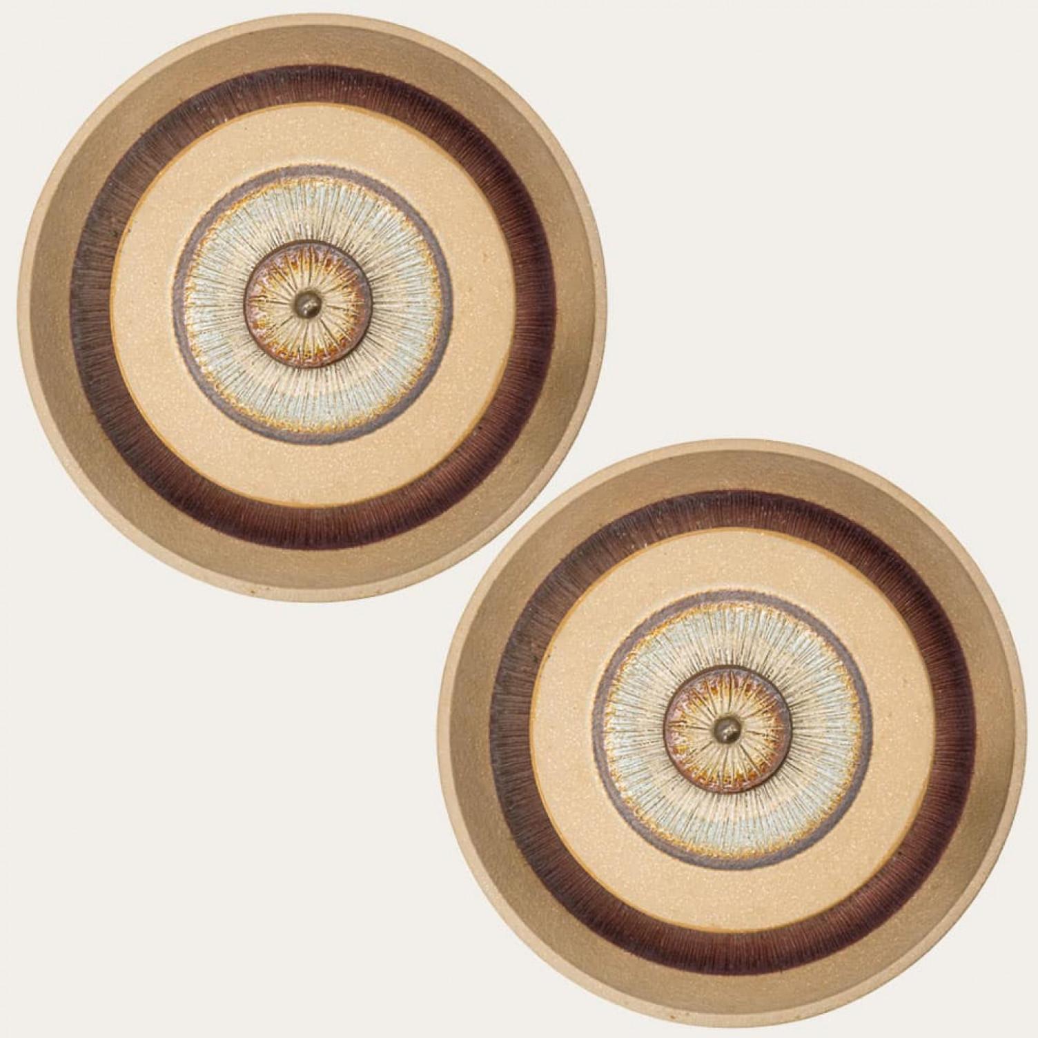 Smaltato Coppia di splendide applique in ceramica, Danimarca, 1970 (Copia) in vendita