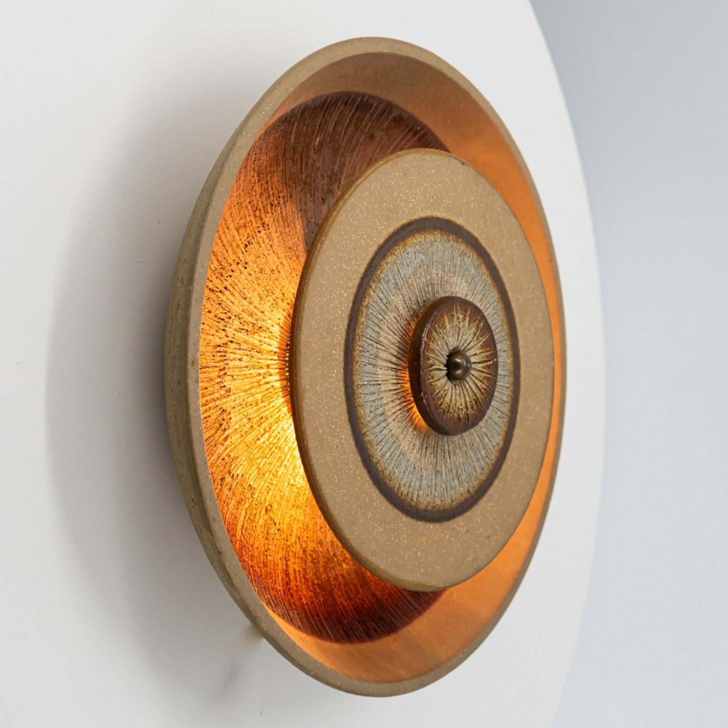 Pair of Stunning Ceramic Wall Light, Denmark, 1970 (Copy) For Sale 1