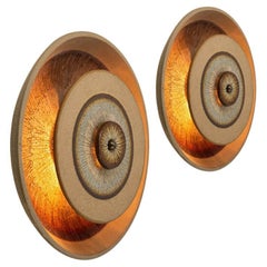 Pair of Stunning Ceramic Wall Light, Denmark, 1970