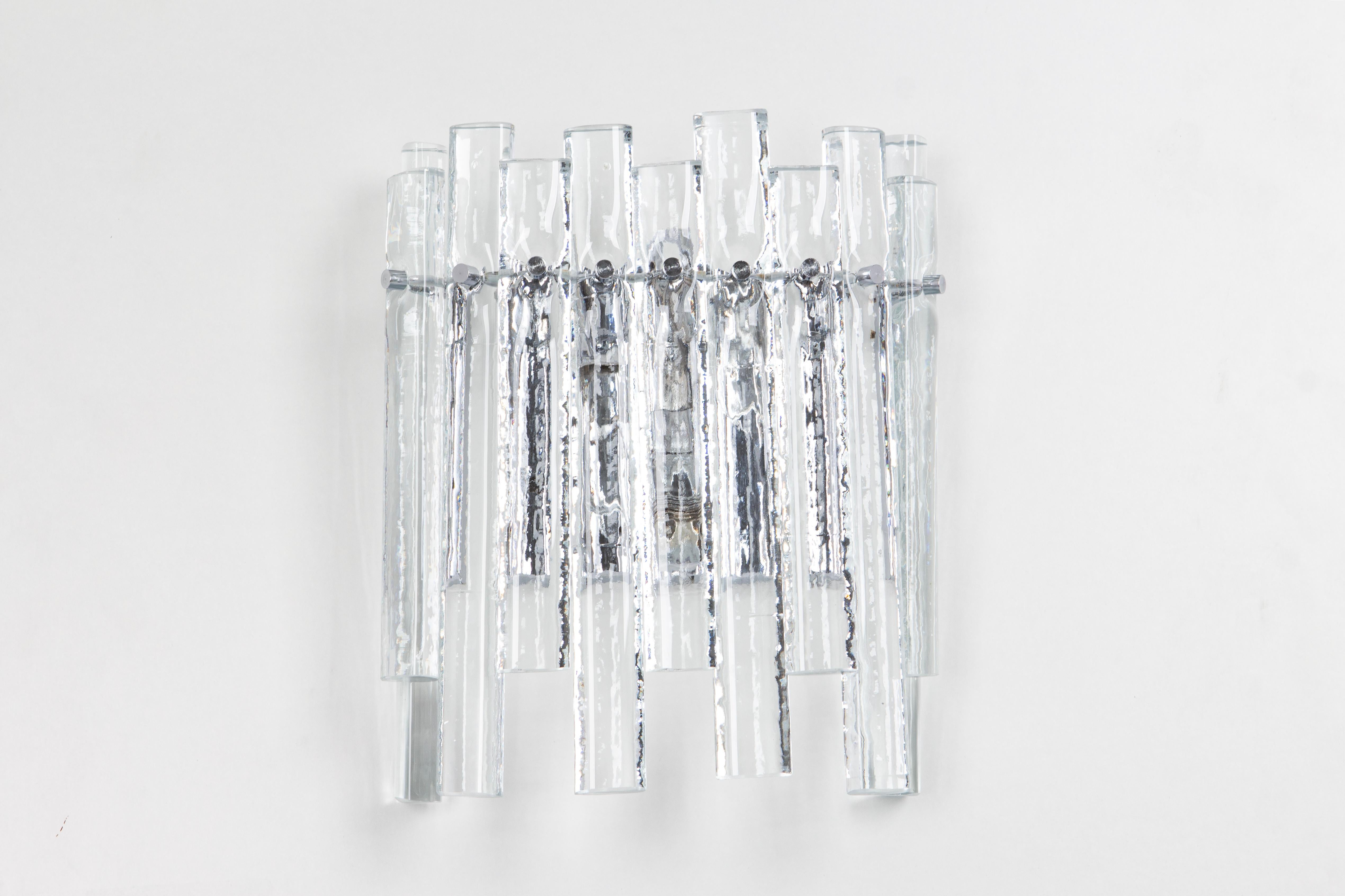 Pair of Stunning Crystal Rod Sconces by Kinkeldey, Germany, 1970s For Sale 1