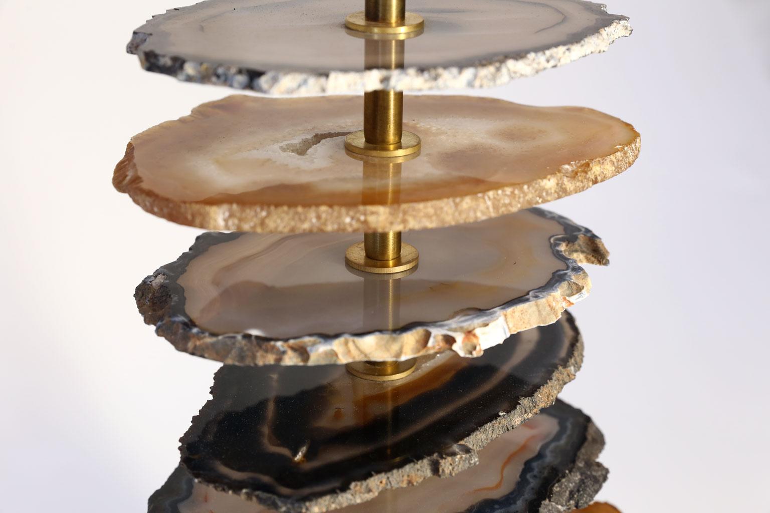 Pair of Stunning Custom Agate Lamps 5