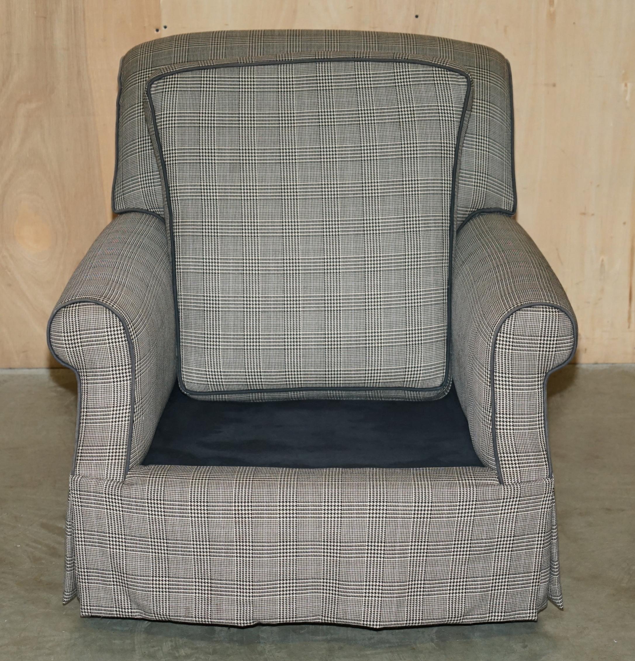 PAIRO DI STUPENDE POLTRONE EXTRA LARGE DI RALPH LAUREN IN TESSUTO TARTAN SCOZZESE in vendita 4