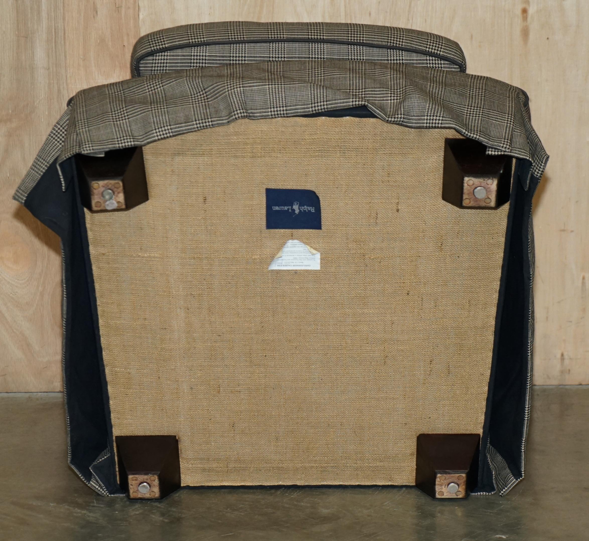 PAIRO DI STUPENDE POLTRONE EXTRA LARGE DI RALPH LAUREN IN TESSUTO TARTAN SCOZZESE in vendita 5