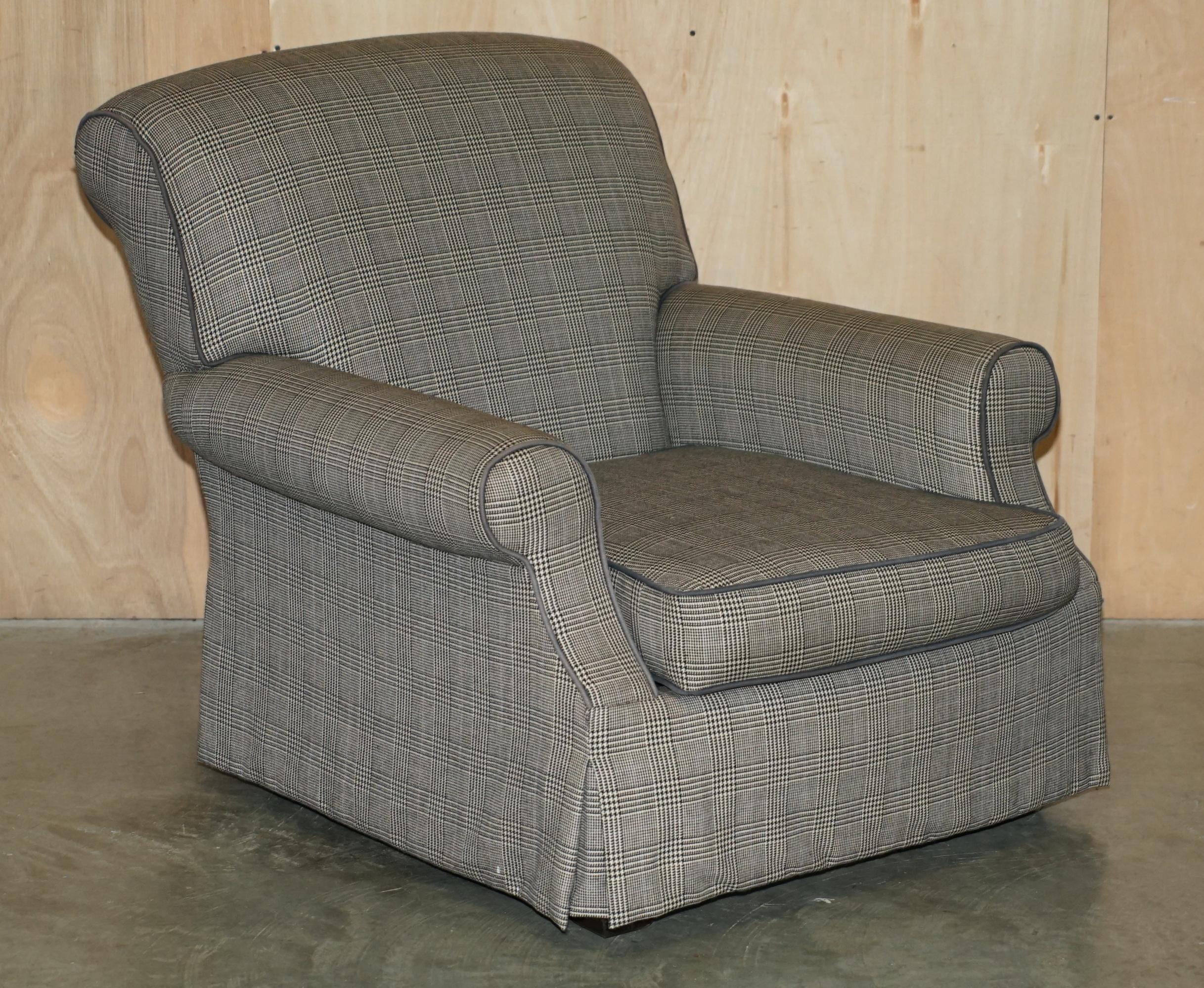PAIRO DI STUPENDE POLTRONE EXTRA LARGE DI RALPH LAUREN IN TESSUTO TARTAN SCOZZESE in vendita 8
