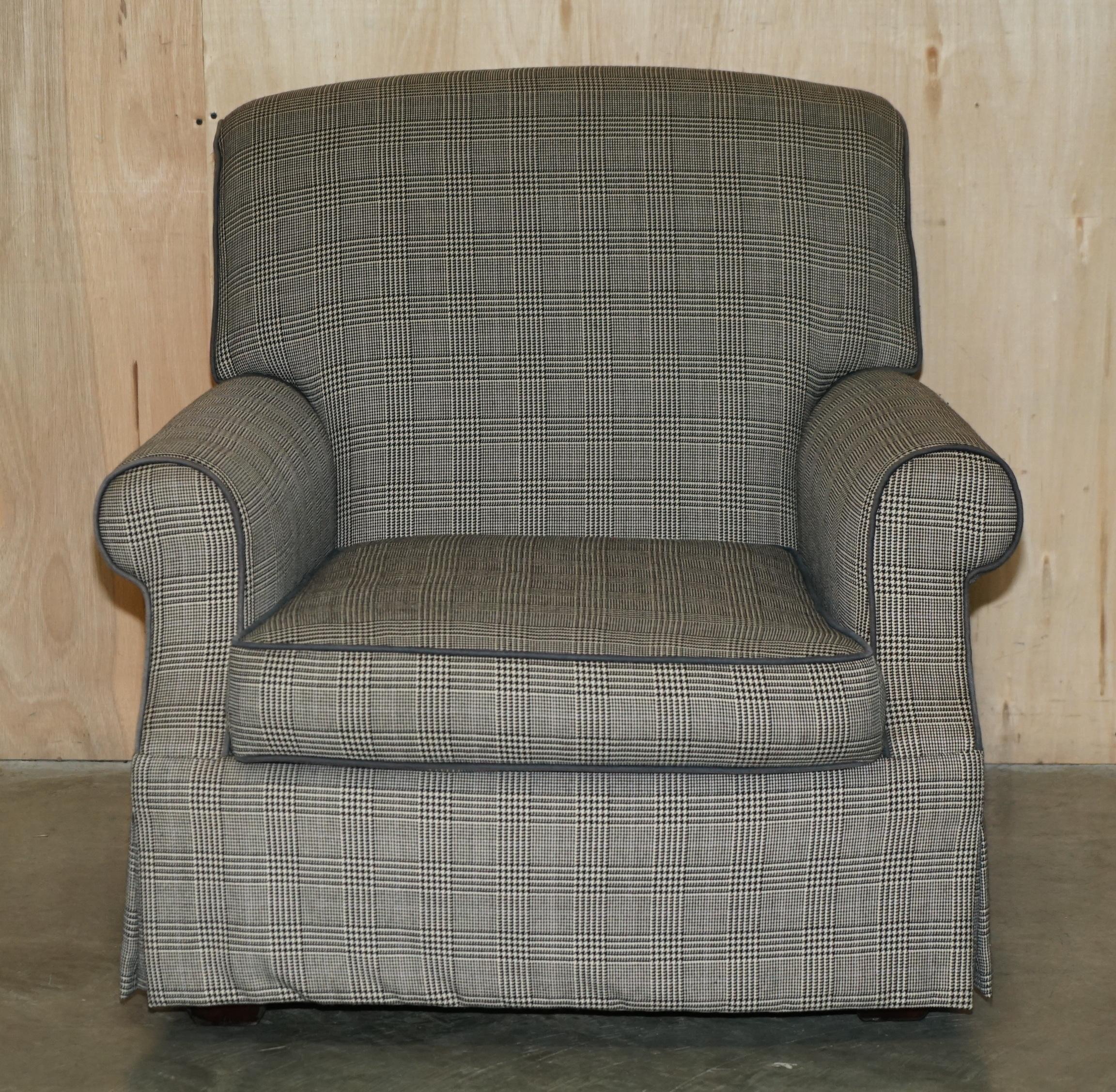 PAIRO DI STUPENDE POLTRONE EXTRA LARGE DI RALPH LAUREN IN TESSUTO TARTAN SCOZZESE in vendita 9