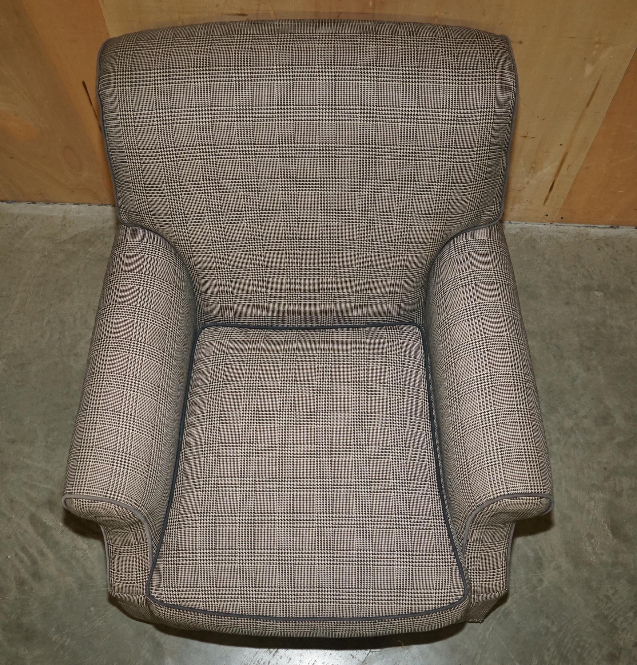 PAIRO DI STUPENDE POLTRONE EXTRA LARGE DI RALPH LAUREN IN TESSUTO TARTAN SCOZZESE in vendita 11