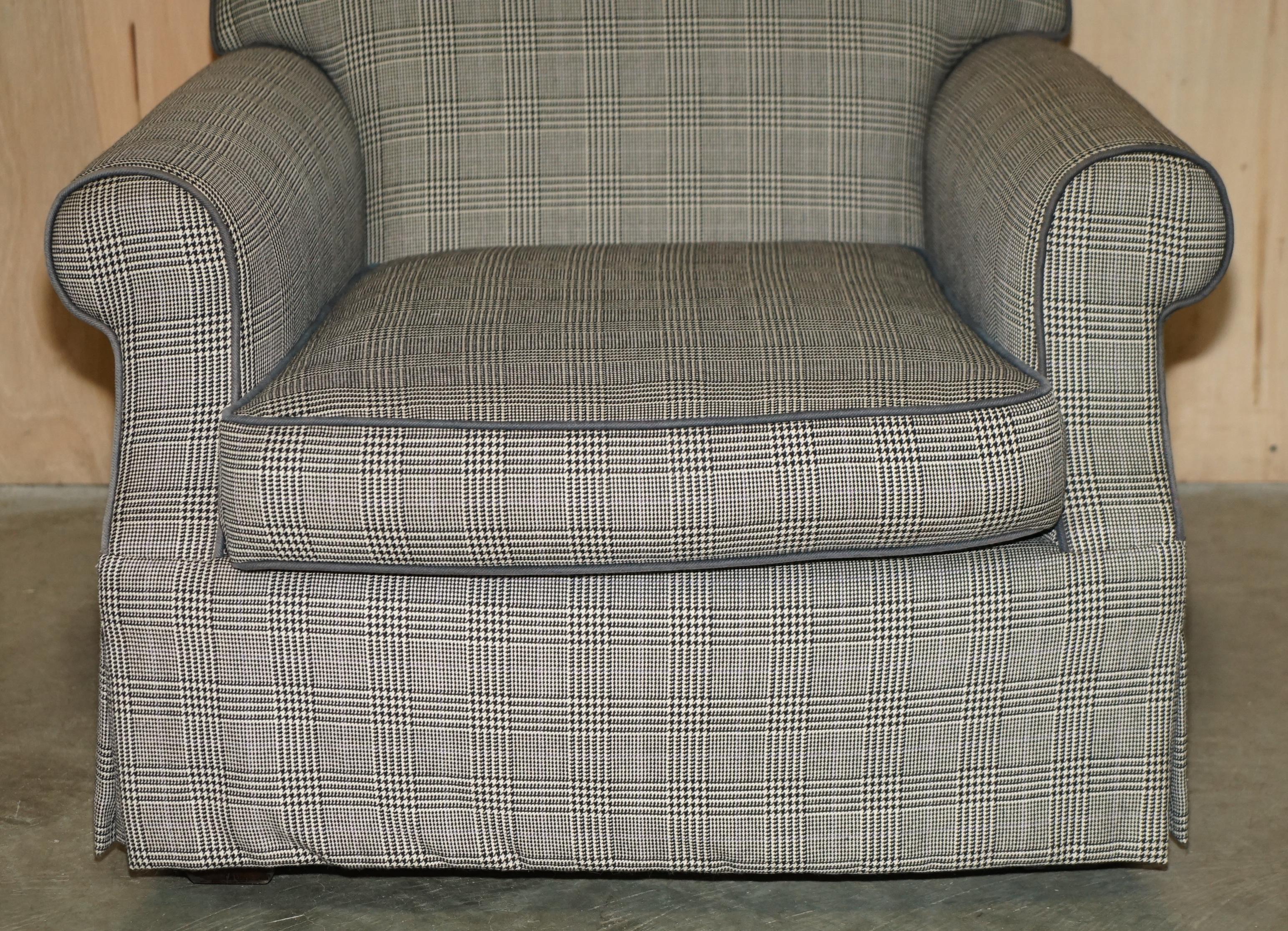 PAIRO DI STUPENDE POLTRONE EXTRA LARGE DI RALPH LAUREN IN TESSUTO TARTAN SCOZZESE in vendita 12