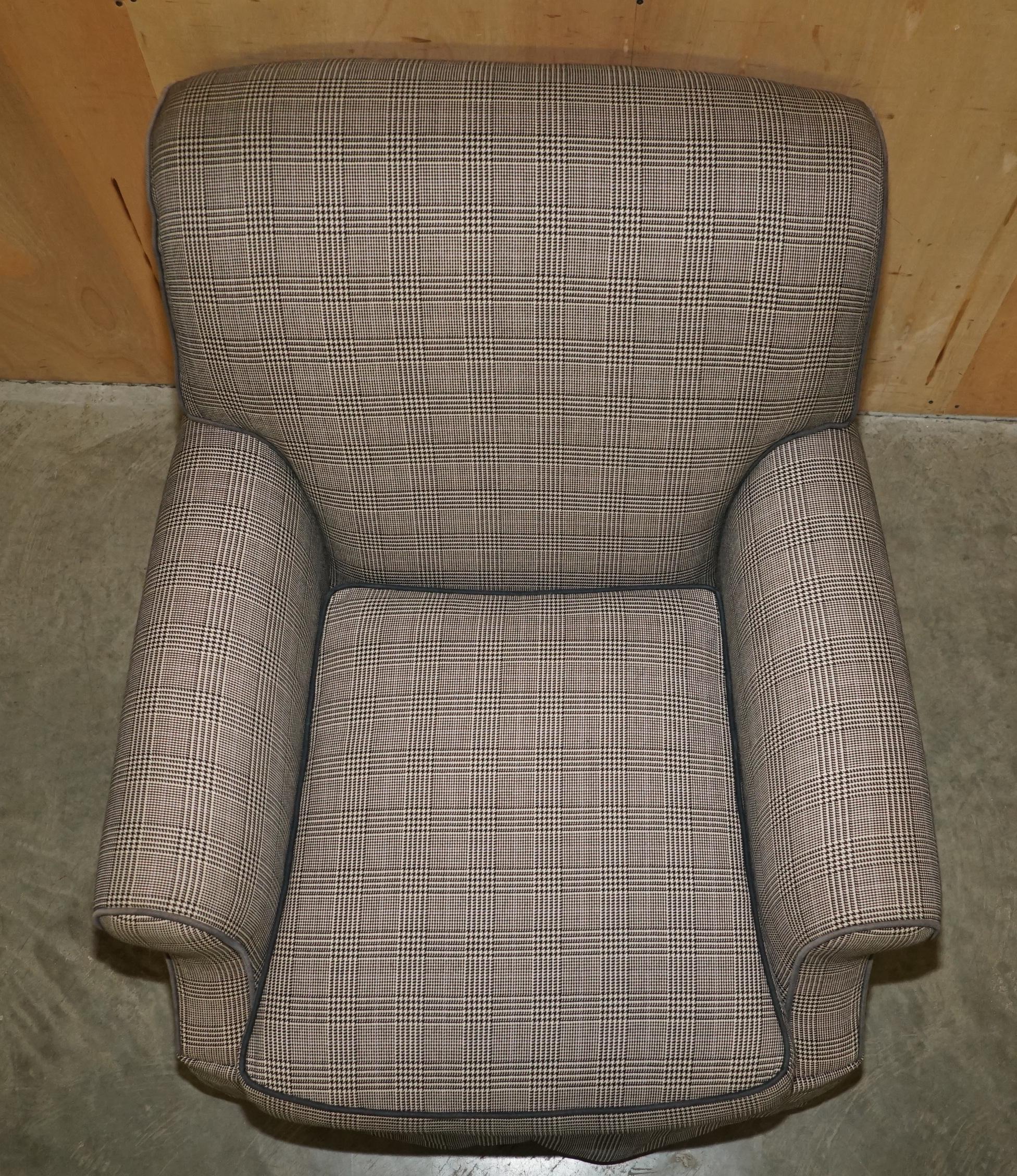 Fatto a mano PAIRO DI STUPENDE POLTRONE EXTRA LARGE DI RALPH LAUREN IN TESSUTO TARTAN SCOZZESE in vendita