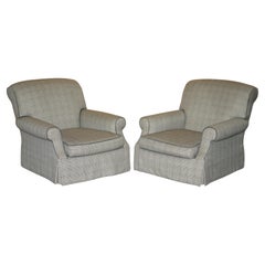 PAiR OF STUNNING EXTRA LARGE RALPH LAUREN ARMCHAIRS IN SCOTTISH TARTAN FABRIC