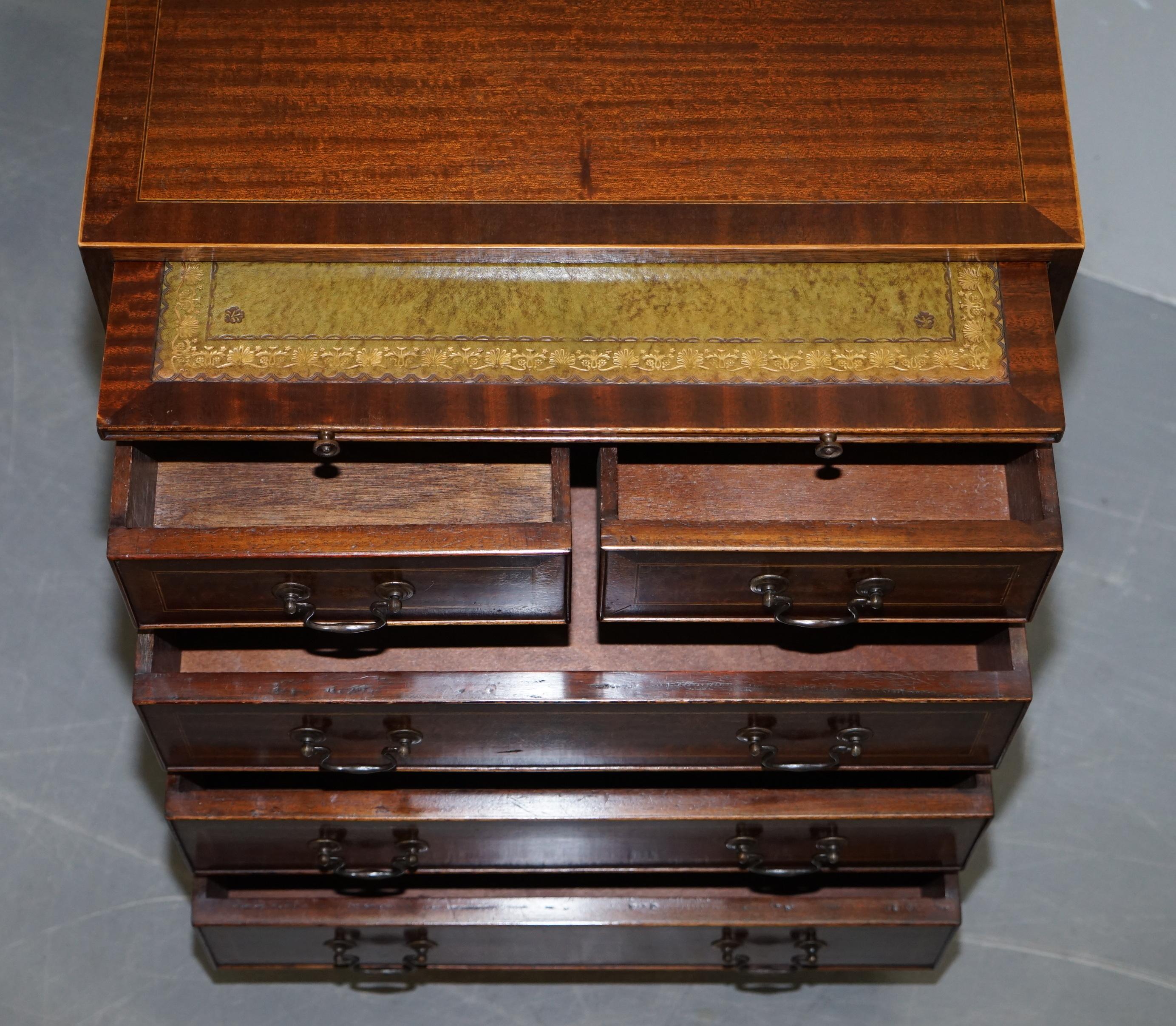Pair of Stunning Flamed Hardwood Side Table Sized Chests of Drawers Serving Tray 3