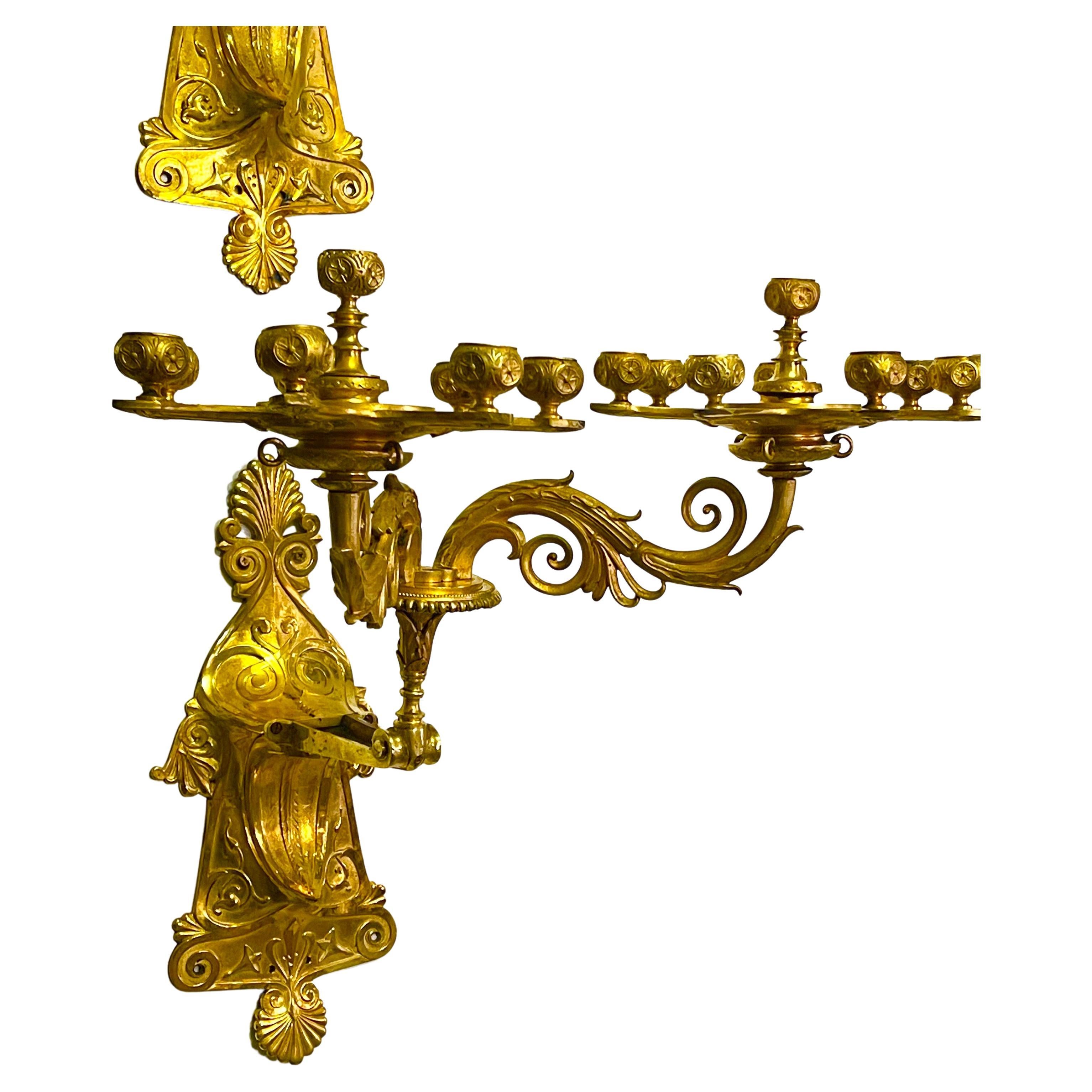 Unknown Pair of Stunning Russian Empire Period Ormolu Wall Sconces , ca. 1820s For Sale