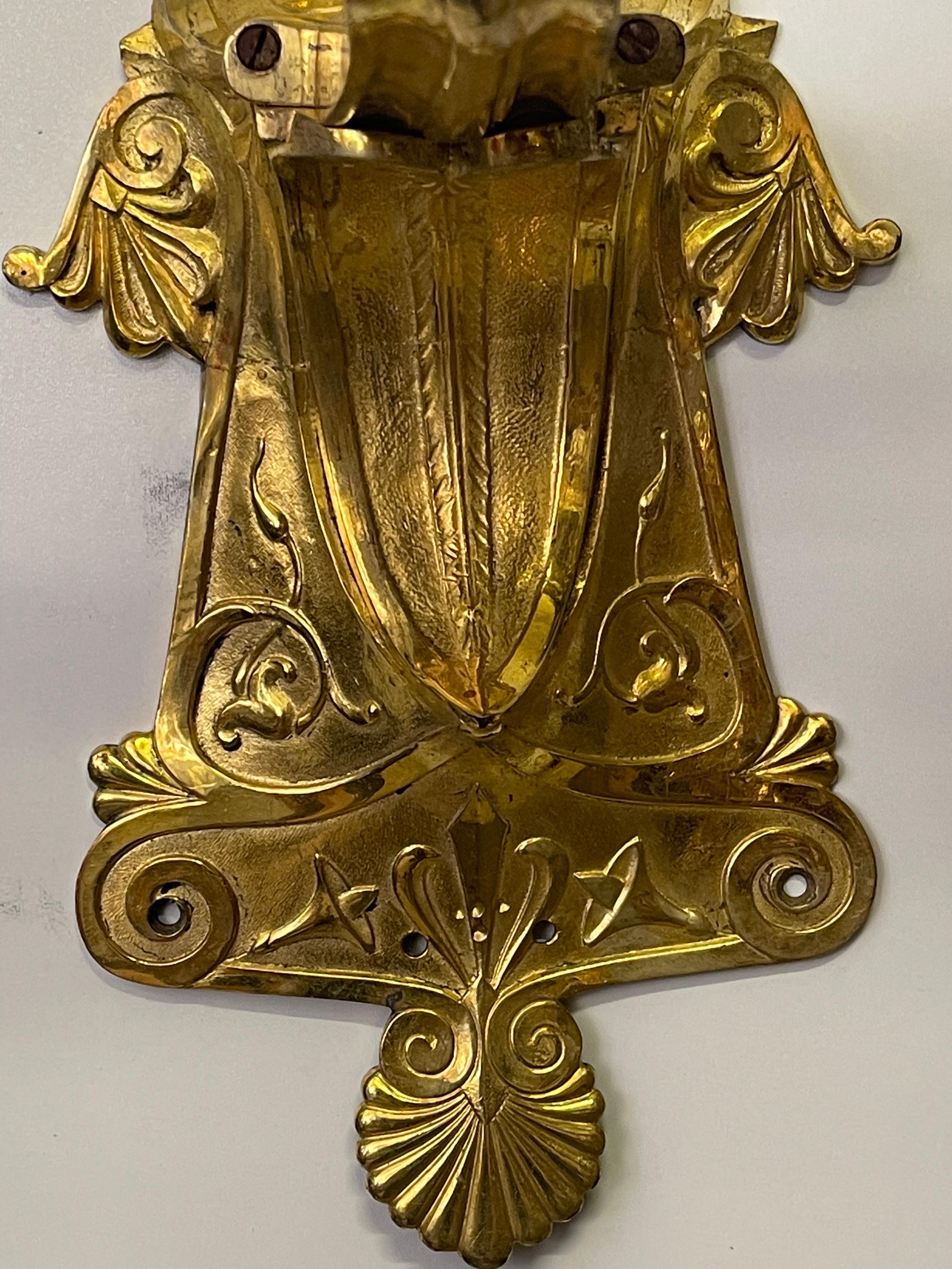 Gilt Pair of Stunning Russian Empire Period Ormolu Wall Sconces , ca. 1820s For Sale