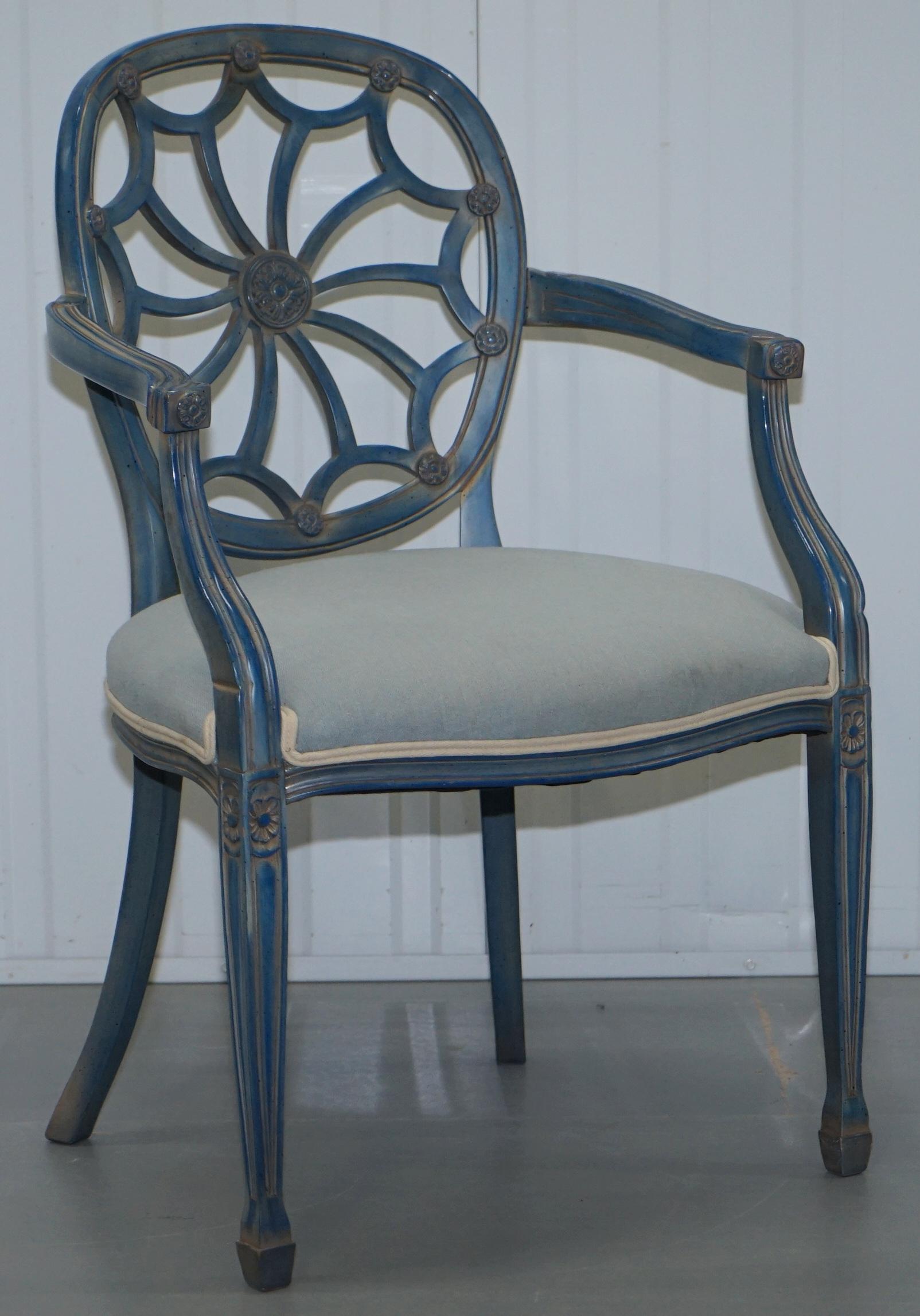 Pair of Stunning George Hepplewhite Spider Web Back Occasional Chairs Armchairs 3