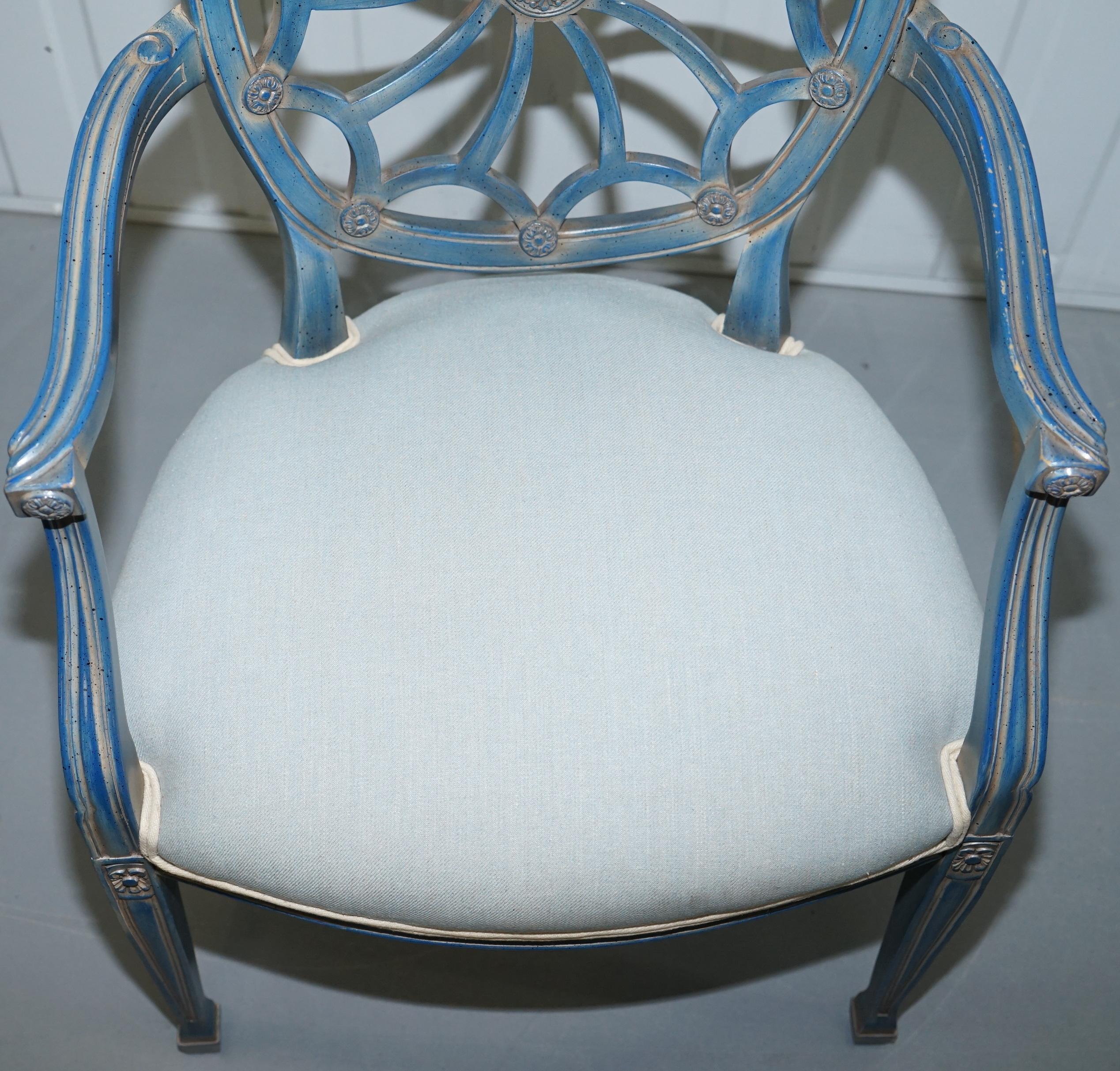 Paire d'étonnantes chaises d'appoint George Hepplewhite à dossier en toile d'araignée Fauteuils 10