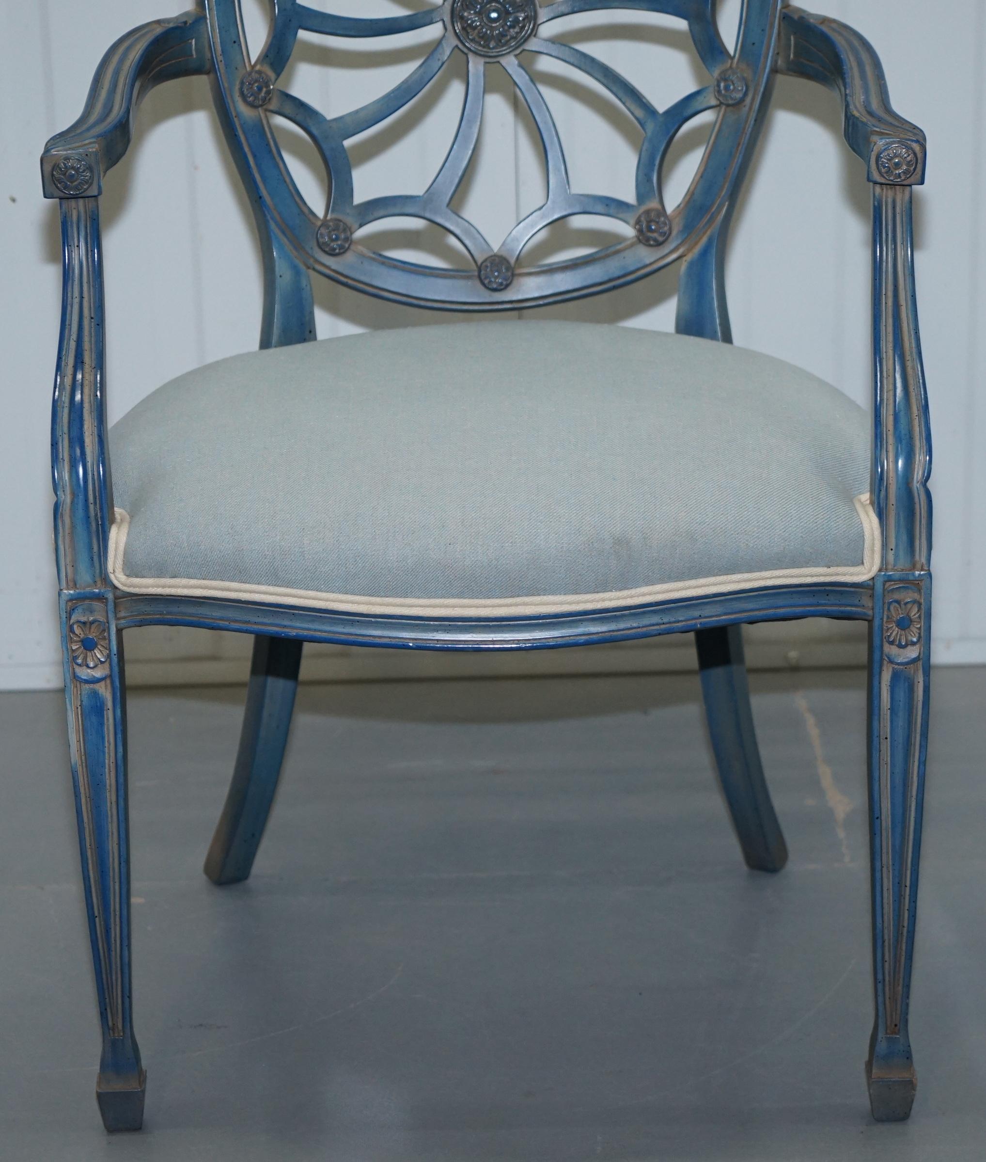 Paire d'étonnantes chaises d'appoint George Hepplewhite à dossier en toile d'araignée Fauteuils 11