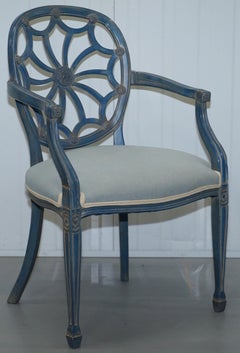 Pair of Stunning George Hepplewhite Spider Web Back Occasional Chairs Armchairs