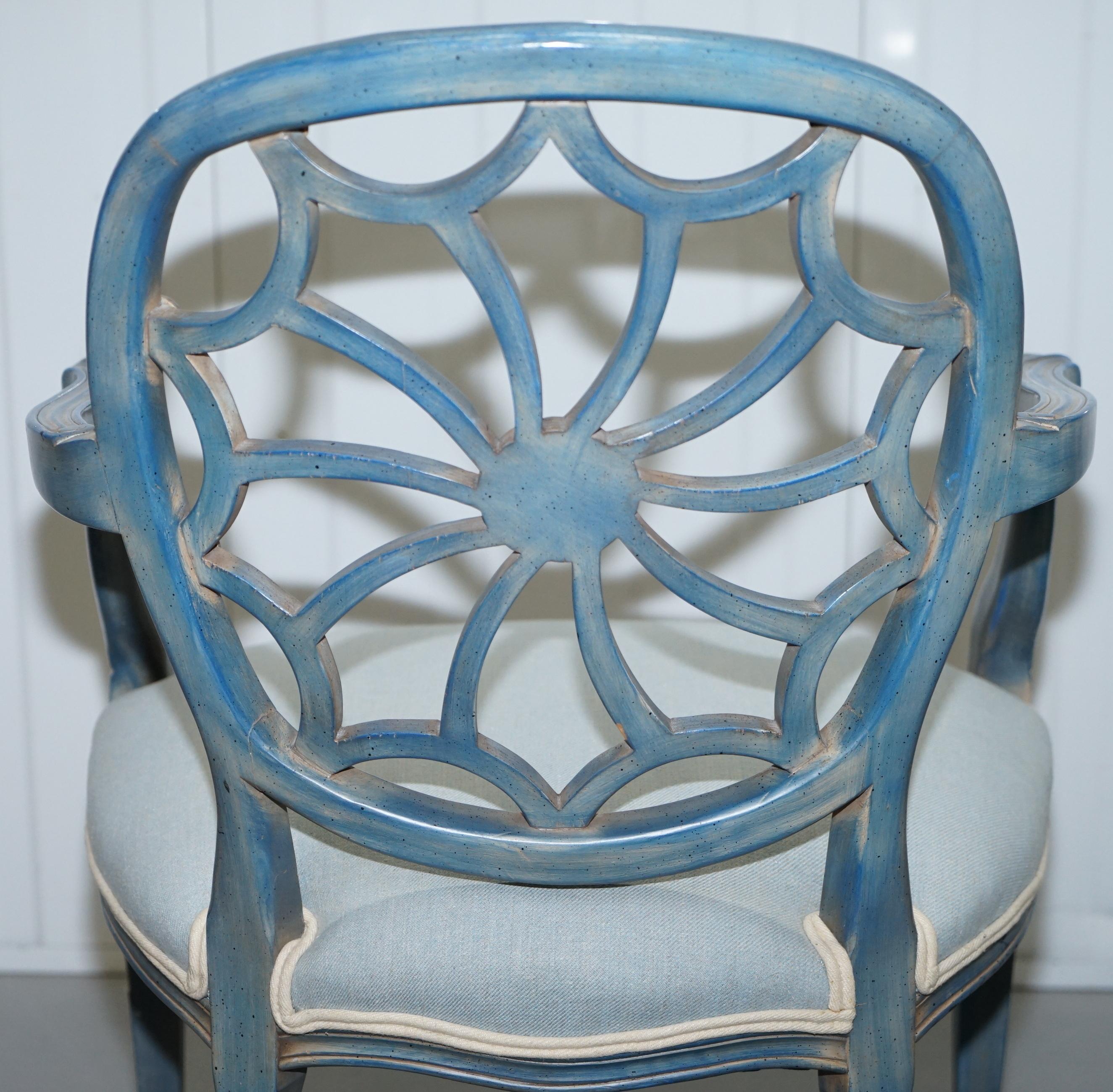 Paire d'étonnantes chaises d'appoint George Hepplewhite à dossier en toile d'araignée Fauteuils 14