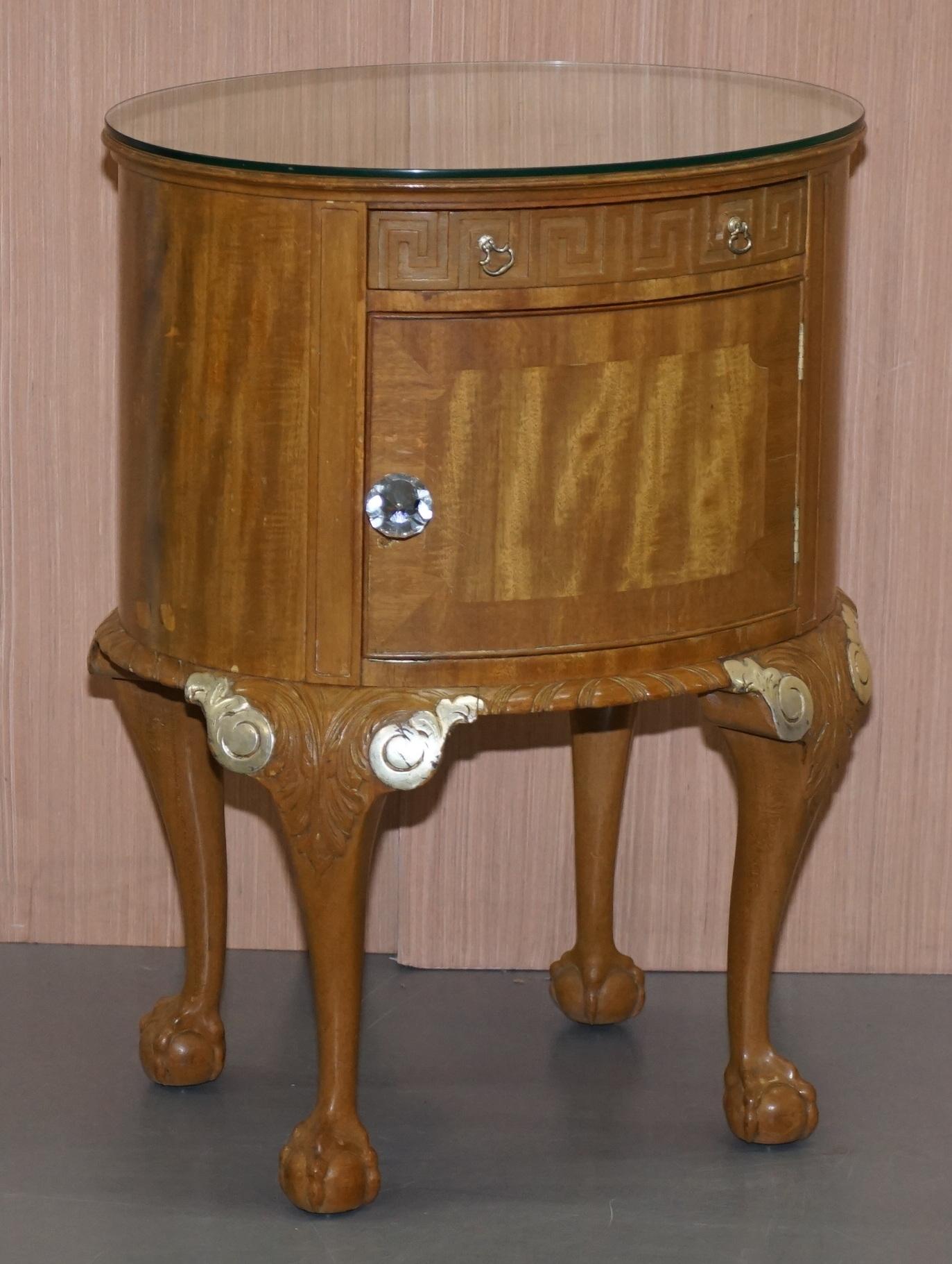 Pair of Stunning Gillows Bedside Tables Ornate Claw and Ball Feet Part of Suite 1