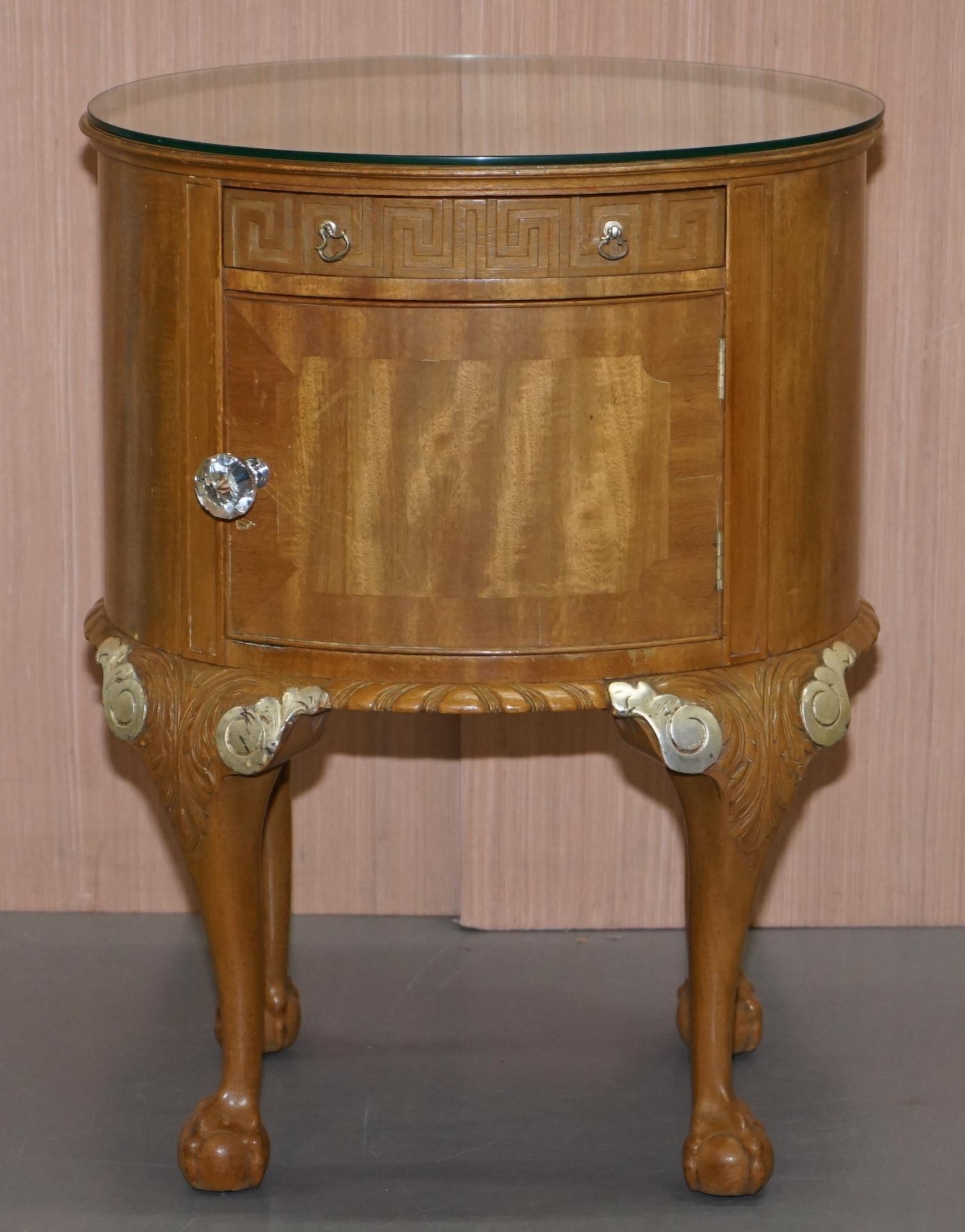 Pair of Stunning Gillows Bedside Tables Ornate Claw and Ball Feet Part of Suite 3