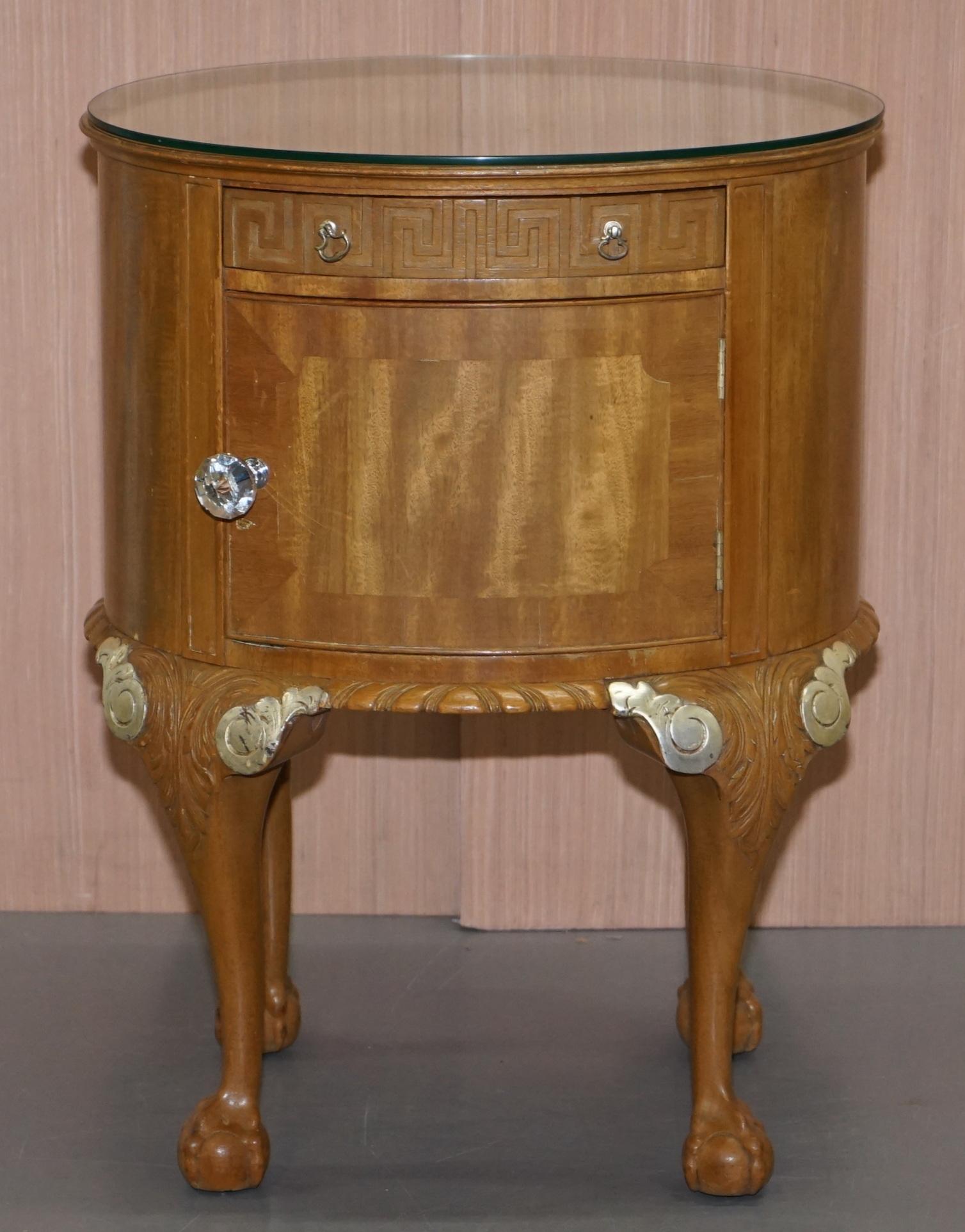 Pair of Stunning Gillows Bedside Tables Ornate Claw and Ball Feet Part of Suite 2