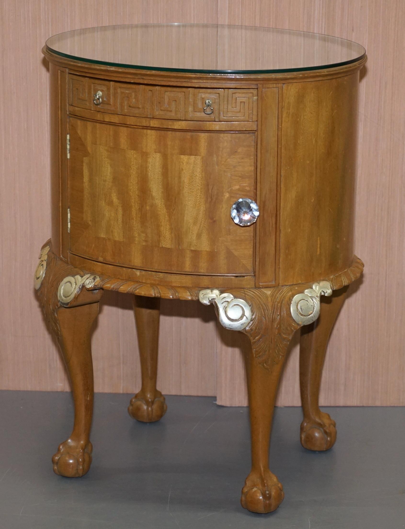 We are delighted to offer for sale this lovely pair of Gillows walnut bedside tables with ornately carved claw and ball legs

As mentioned these are part of a suite, I have the matching chest of drawers and a stunning dressing table listed under