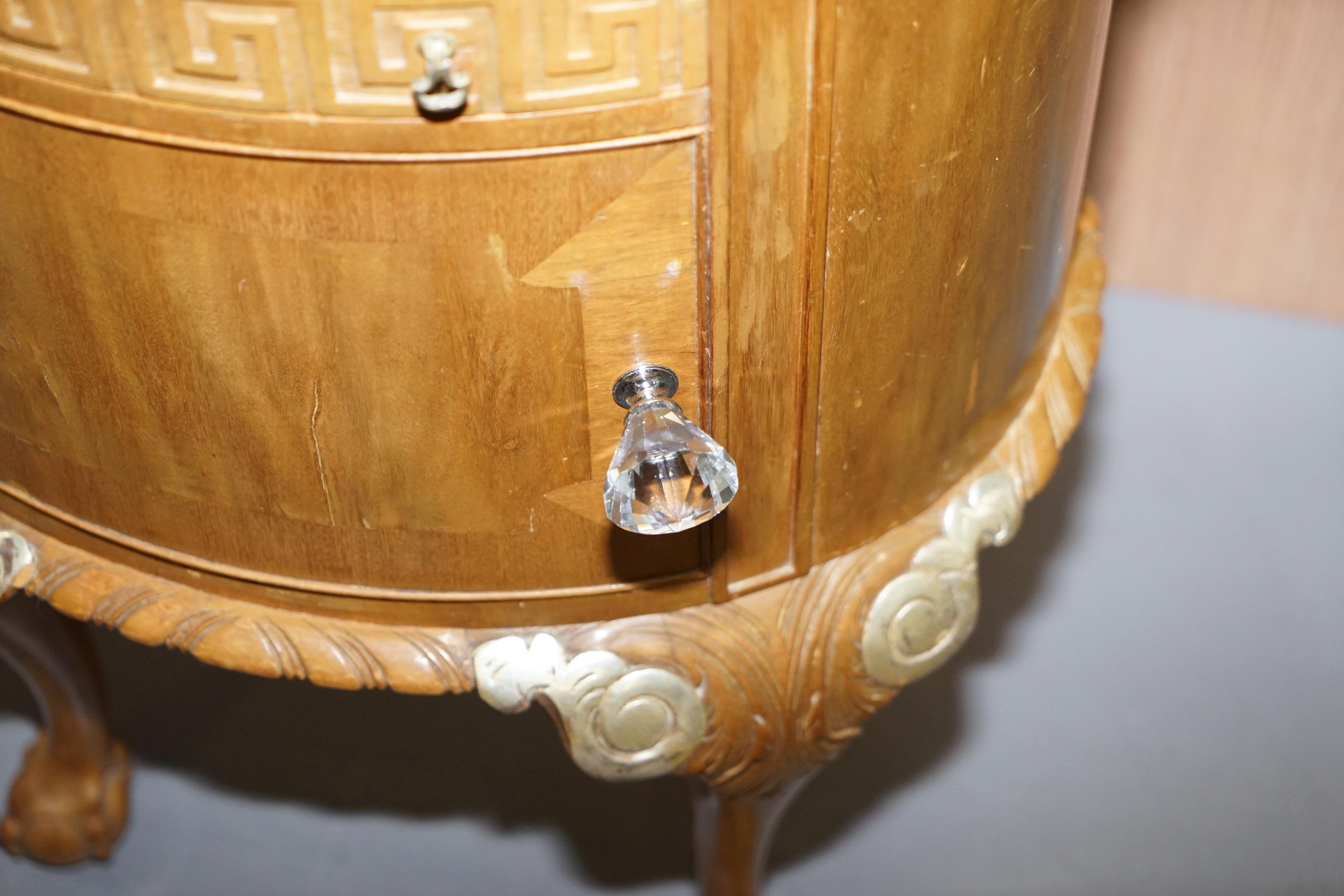 Chippendale Pair of Stunning Gillows Bedside Tables Ornate Claw and Ball Feet Part of Suite