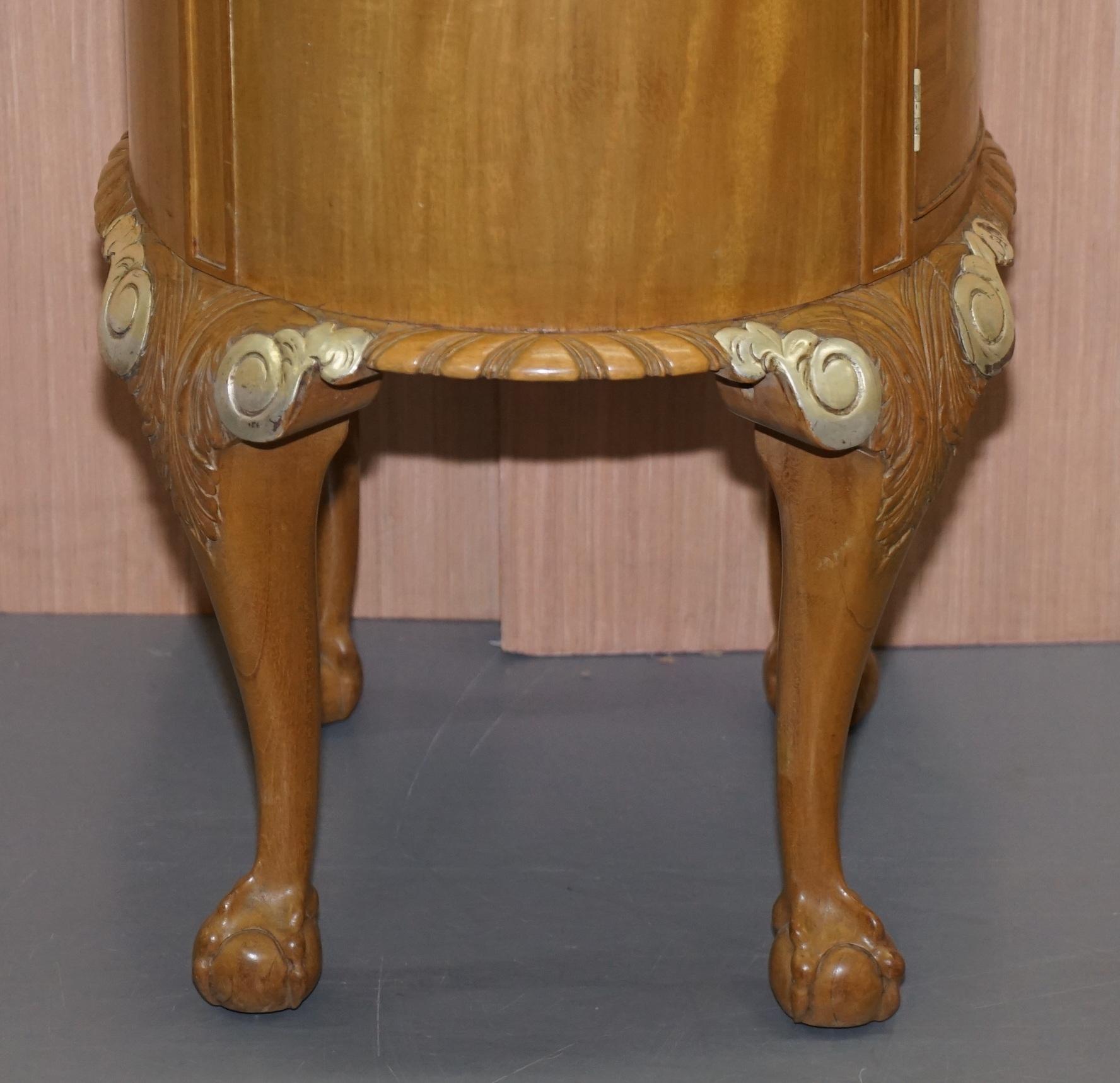 20th Century Pair of Stunning Gillows Bedside Tables Ornate Claw and Ball Feet Part of Suite