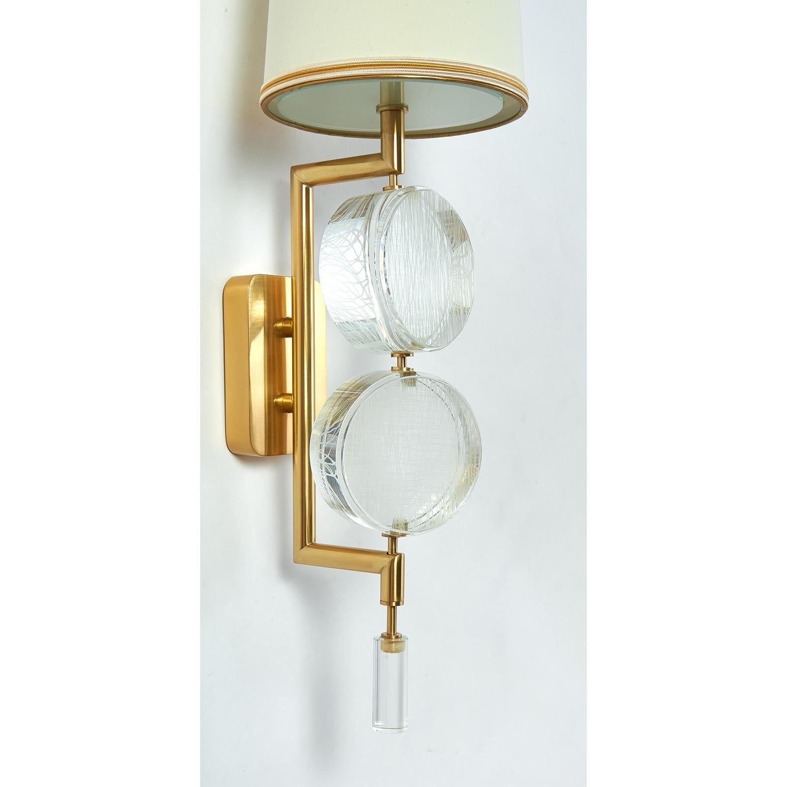 Contemporary Pair of Stunning Glass Bottoni Sconces by Roberto Rida, 2018