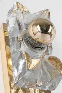 Paire d'étonnantes appliques murales en verre par Sische, Allemagne, 1970