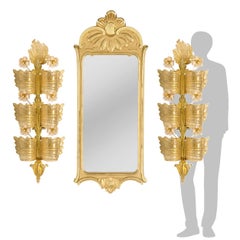 Pair of Stunning Huge Extra Large Wall Lights by Barovier & Toso, Italy