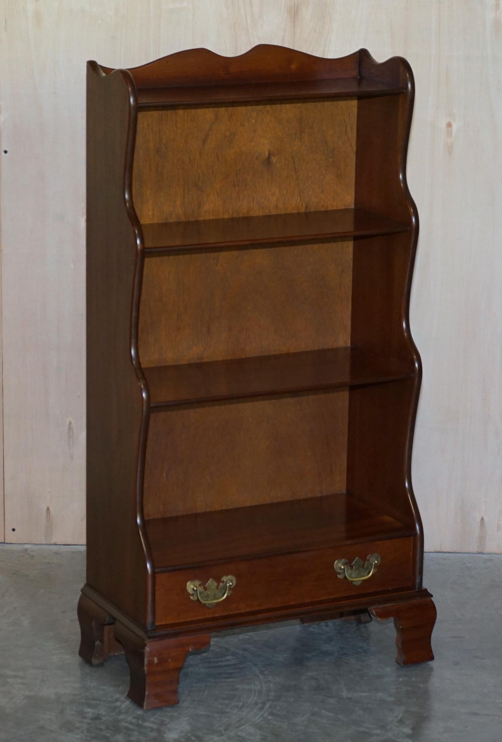 Pair of Stunning J Sydney Smith Stamped Hardwood Open Waterfall Dwarf Bookcases 6