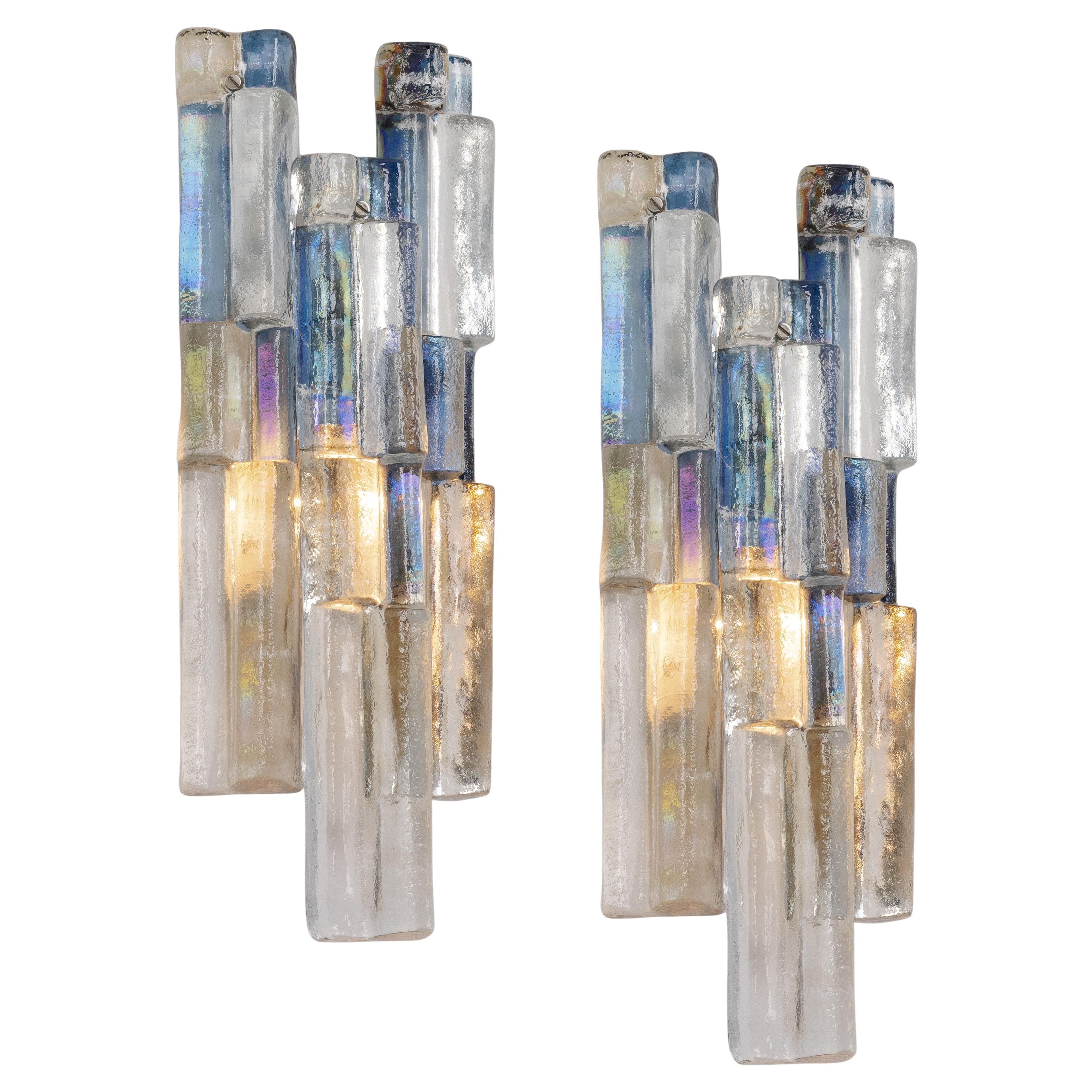 Coppia di splendide grandi lampade a parete a forma di sconsiderata Kalmar, Austria, anni '1970 in vendita