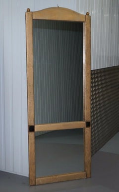 Pair of Stunning Leather Clad Full Length Tall Floor Standing Mirrors