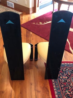 Pair of Stunning Leather and Wood Dining Chairs Unique, 1970s