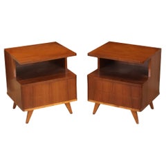 Pair of Stunning Mid century 2 Drawer teak nightstands Made in Sweden