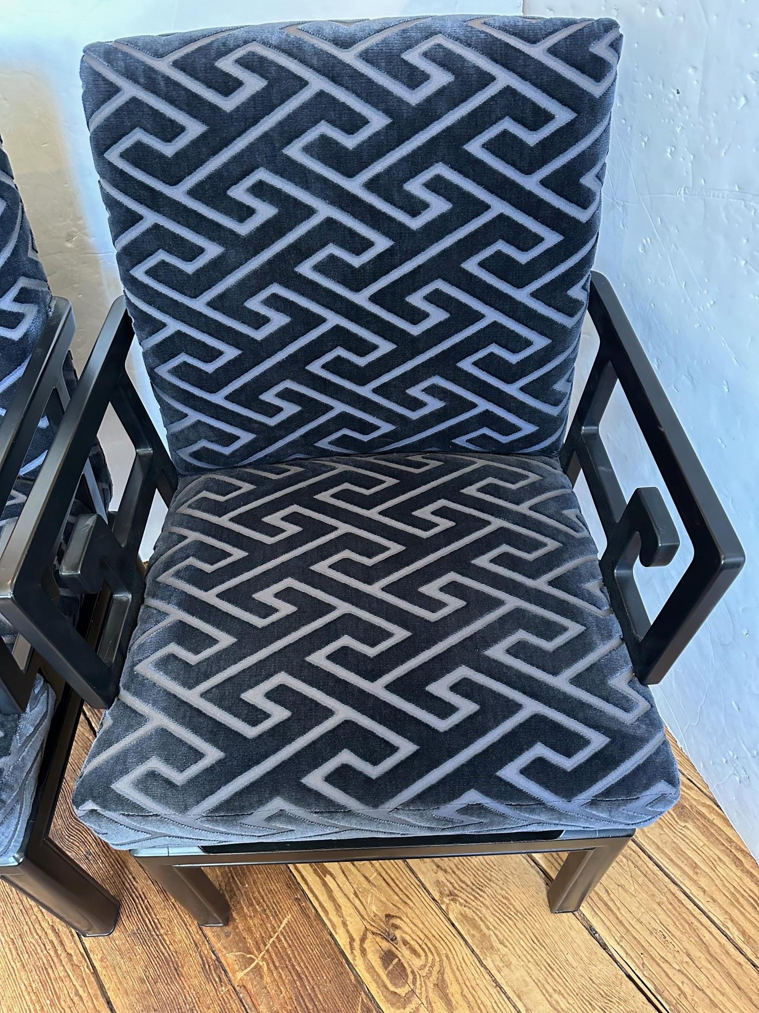 Atemberaubende Mid-Century-Modern-Sessel von Michael Taylor für Baker Chevron, Paar (Moderne der Mitte des Jahrhunderts) im Angebot