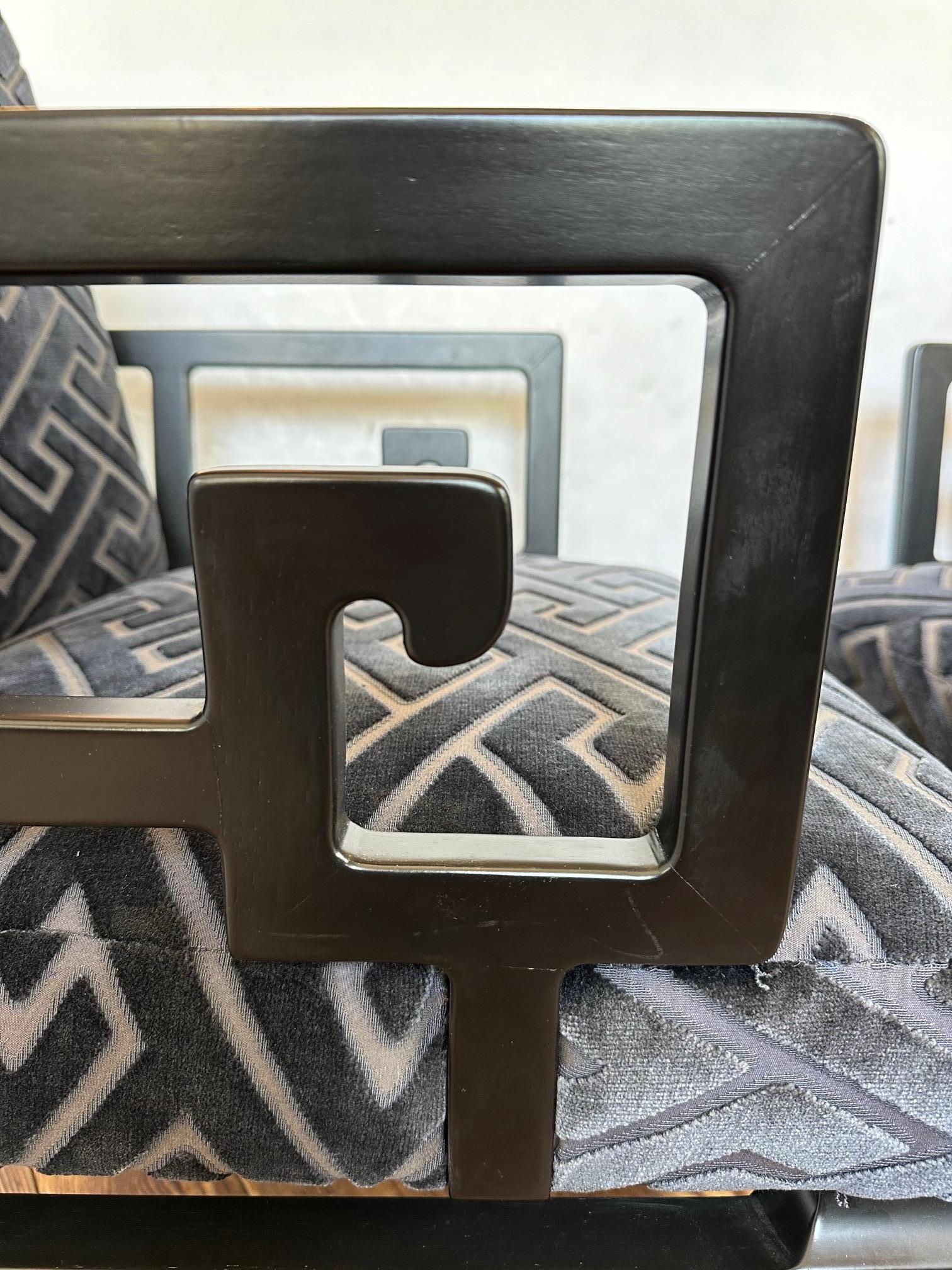 Atemberaubende Mid-Century-Modern-Sessel von Michael Taylor für Baker Chevron, Paar (Mitte des 20. Jahrhunderts) im Angebot