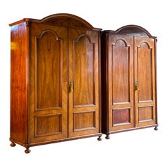 Pair of Stunning Napoleon III French Walnut Armoires 19th Century, circa 1890