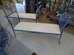 Pair of Stunning Neoclassical Iron Window Benches by Niermann Weeks